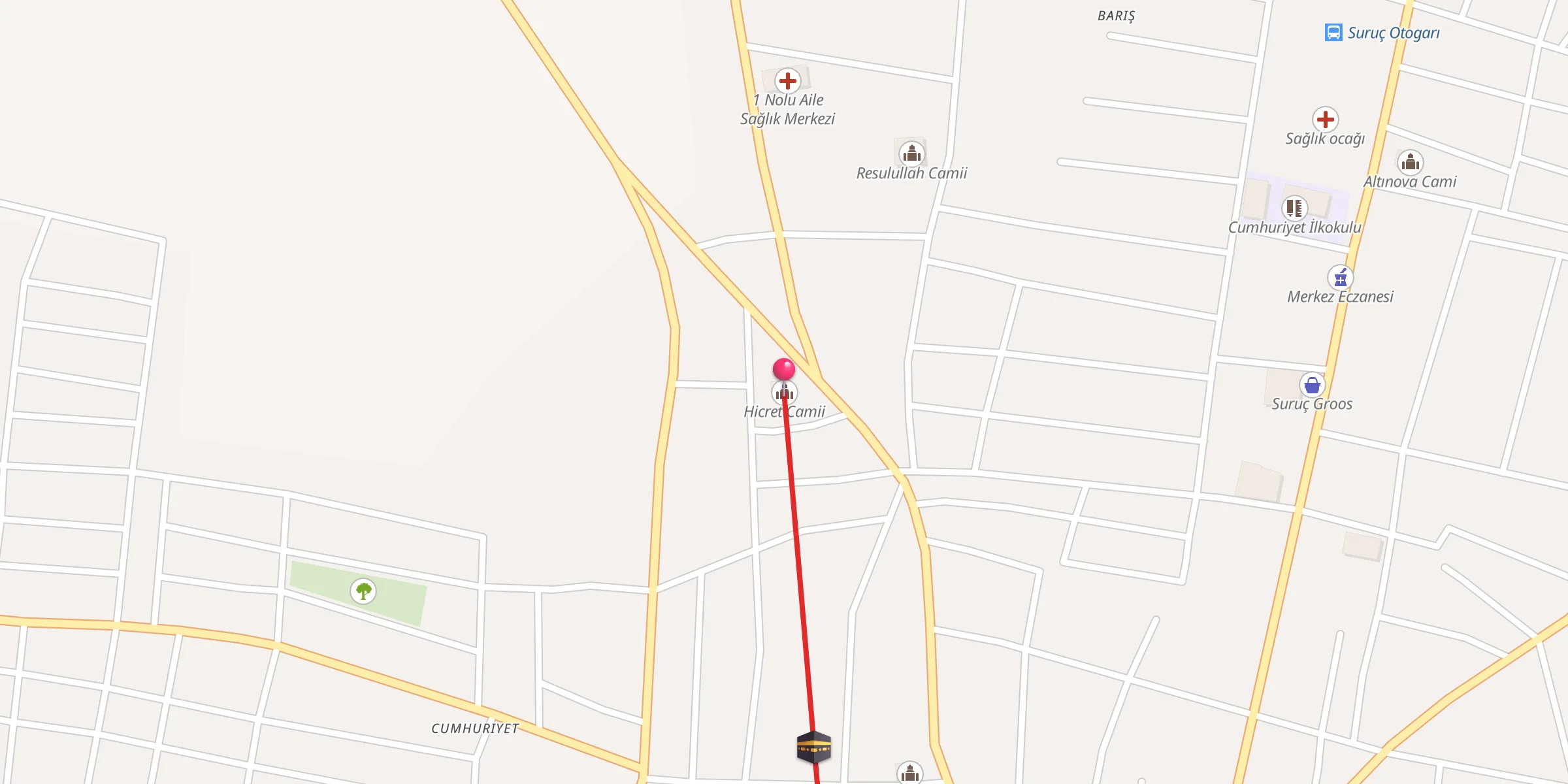 Carte de localisation : Hicret Camii