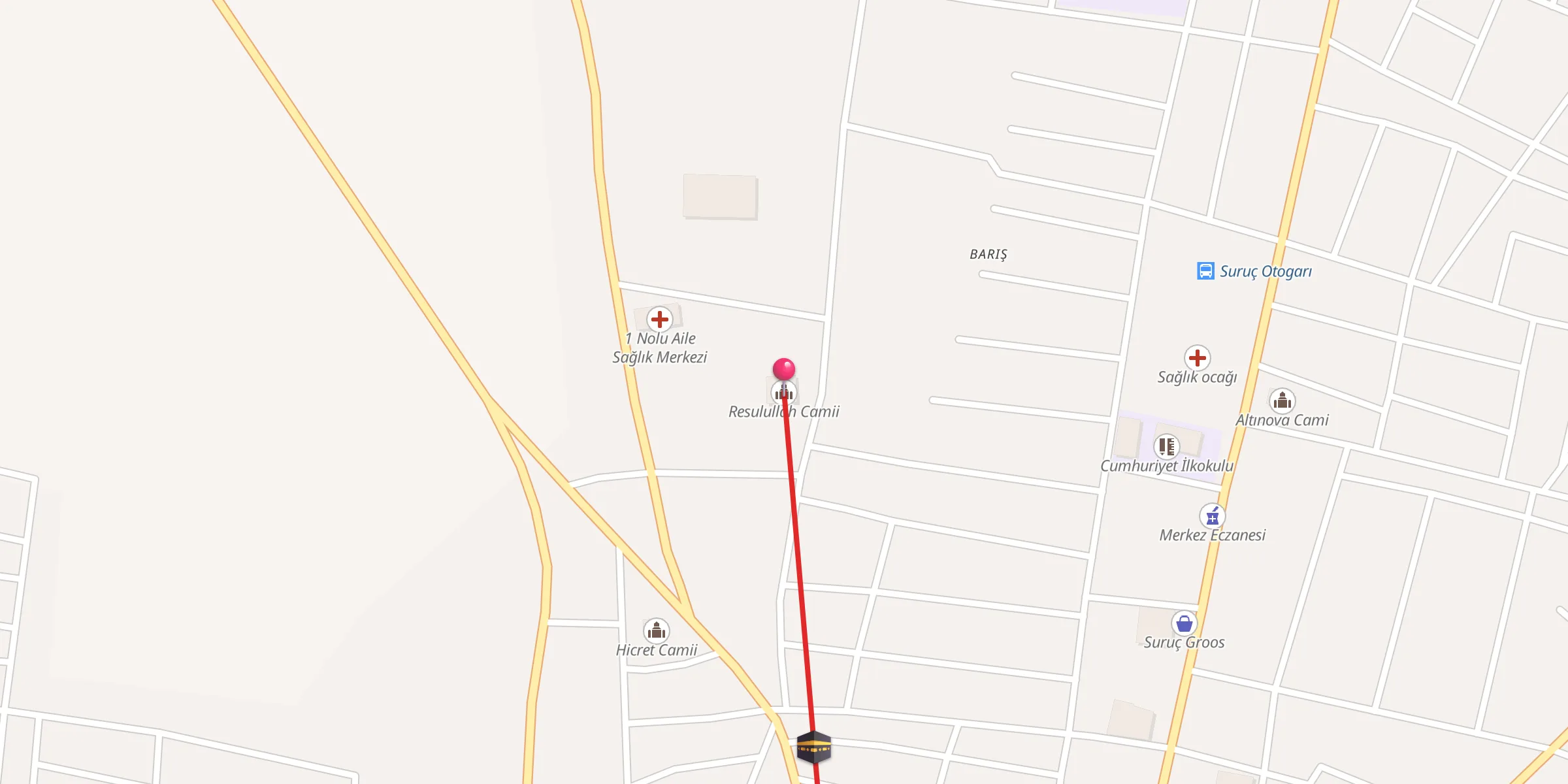 Carte de localisation : Resulullah Camii