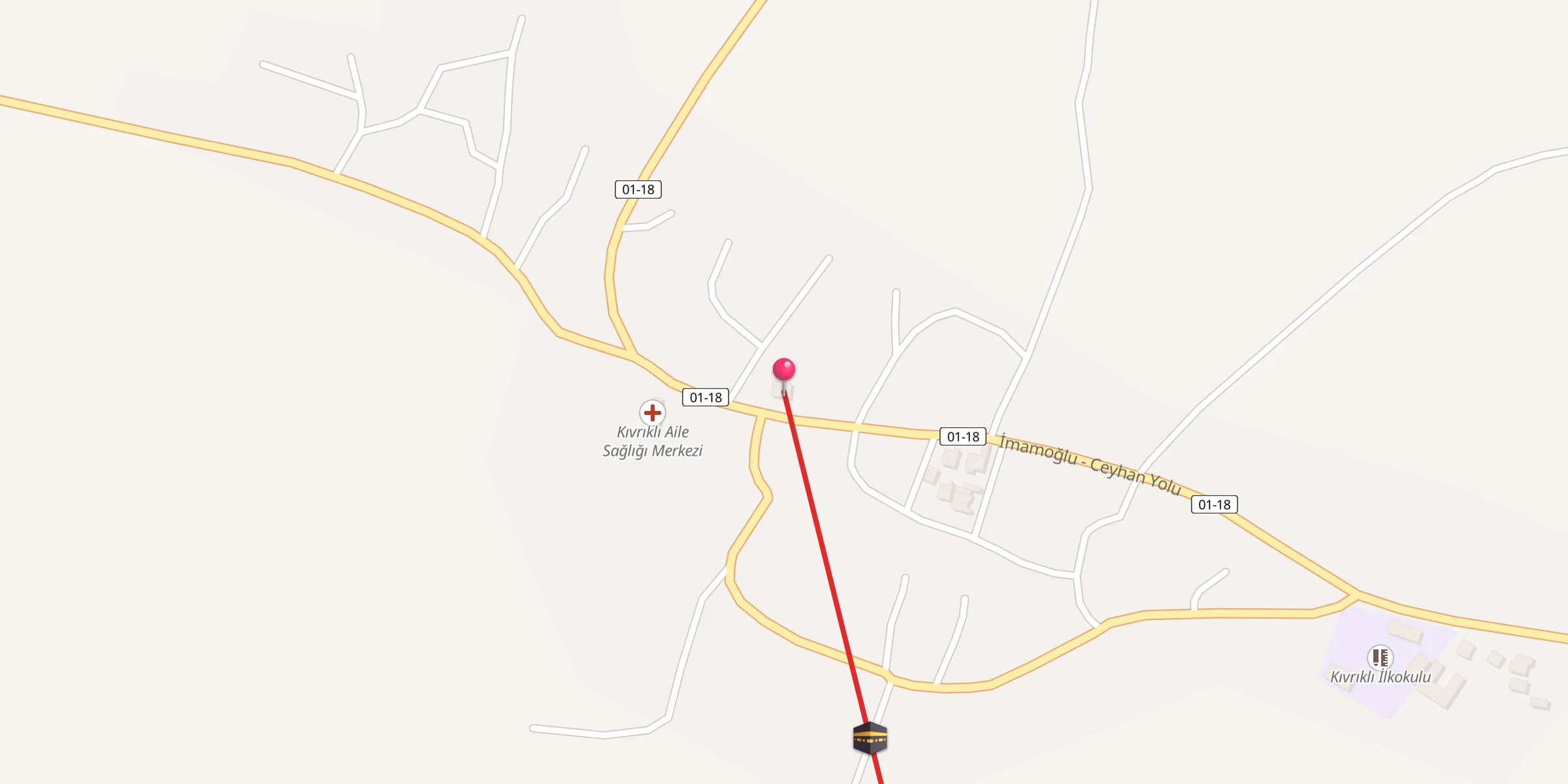 Carte de localisation : Kıvrıklı Köyü Cami