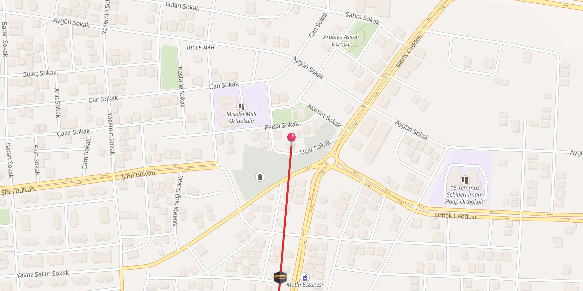 Carte de localisation : Melle Salih Cami