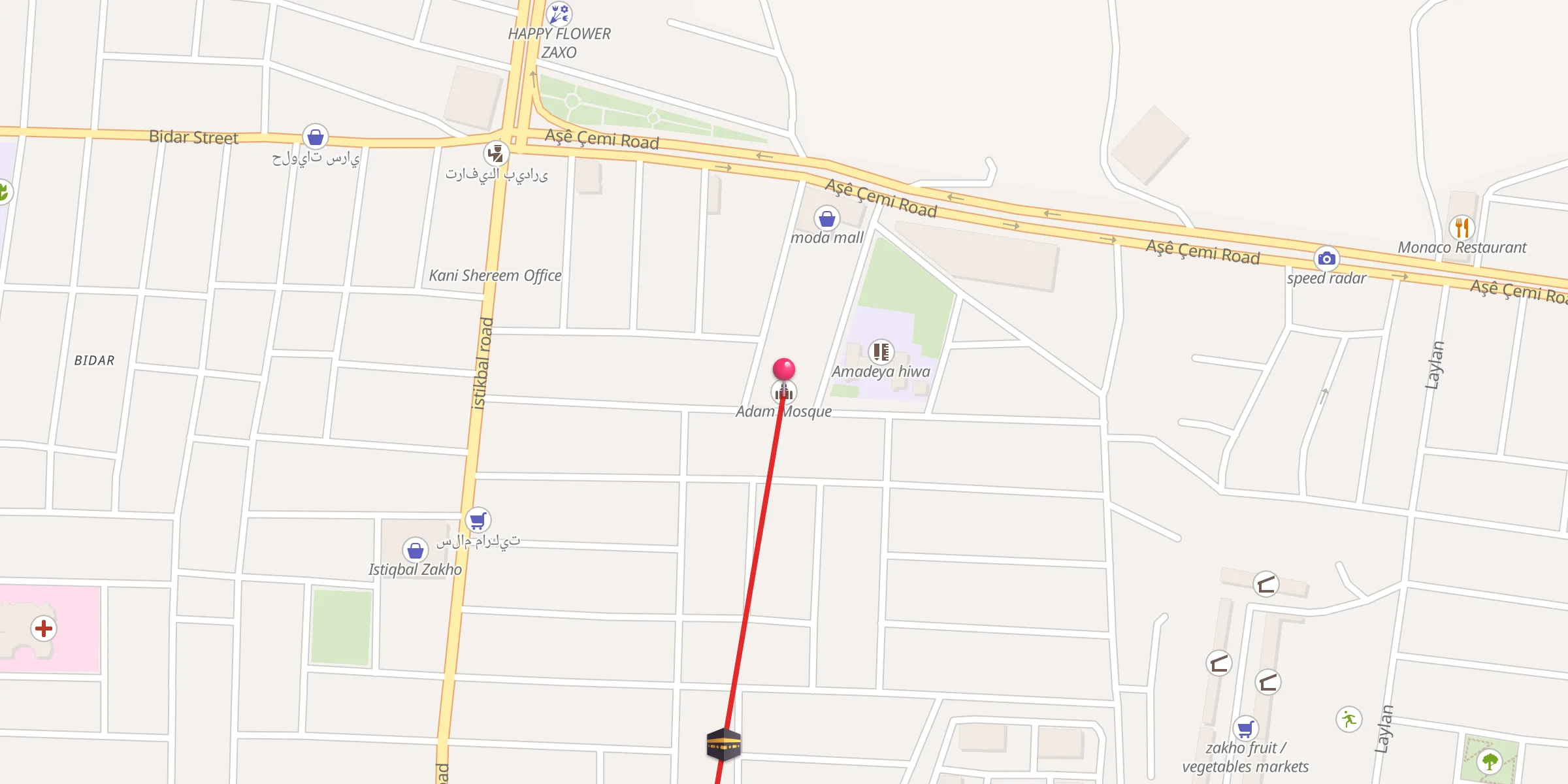 Carte de localisation : مزگەفتا ئادەم