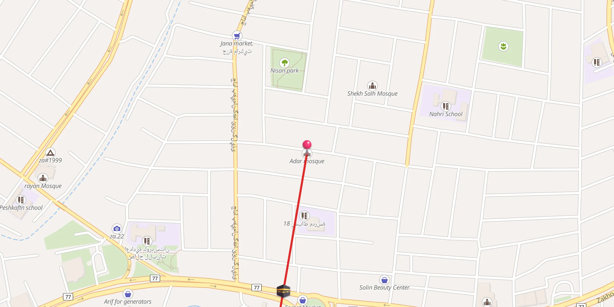 Carte de localisation : جامع ادار