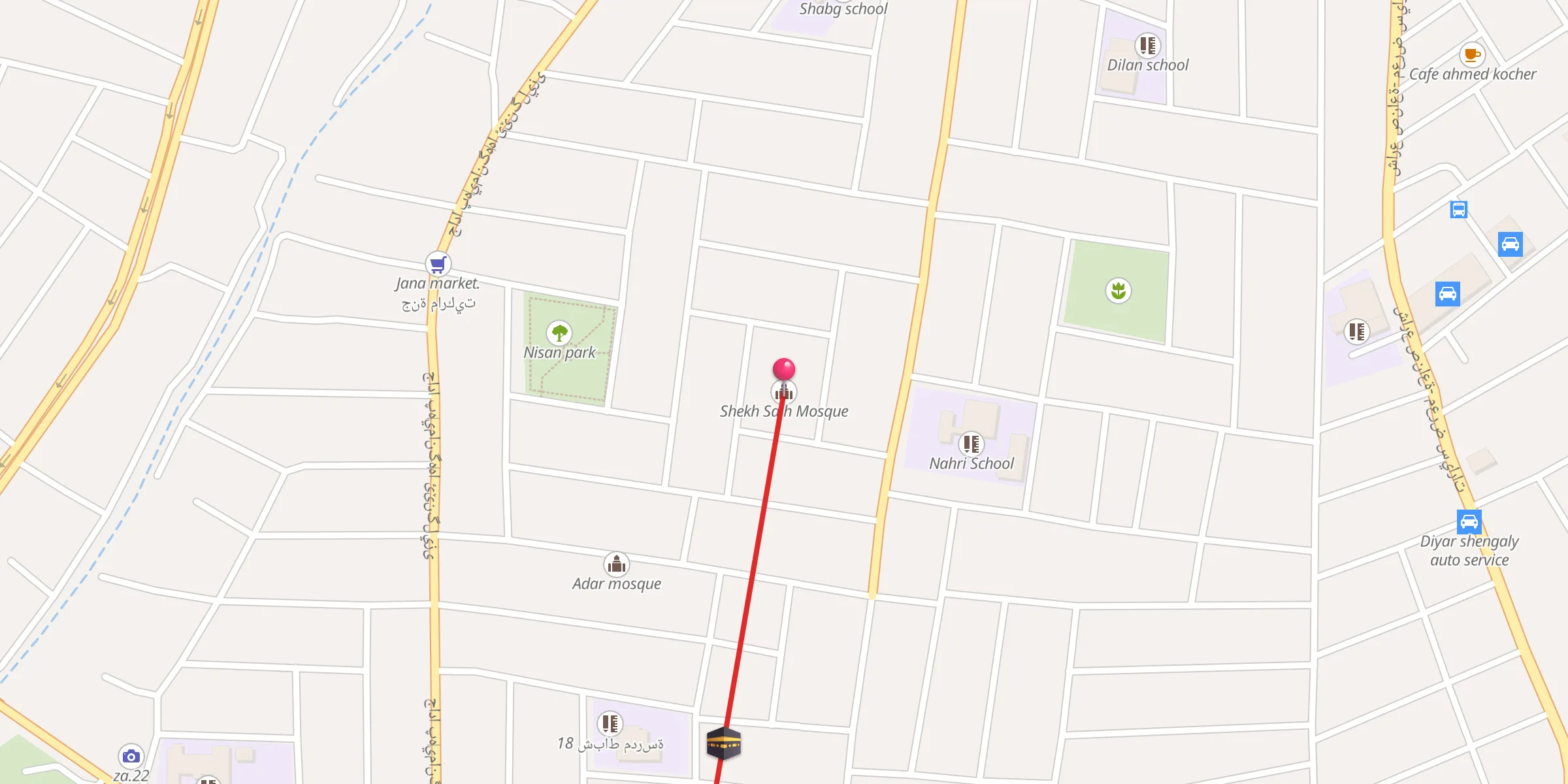 Carte de localisation : مزگەتی شێخ صالح