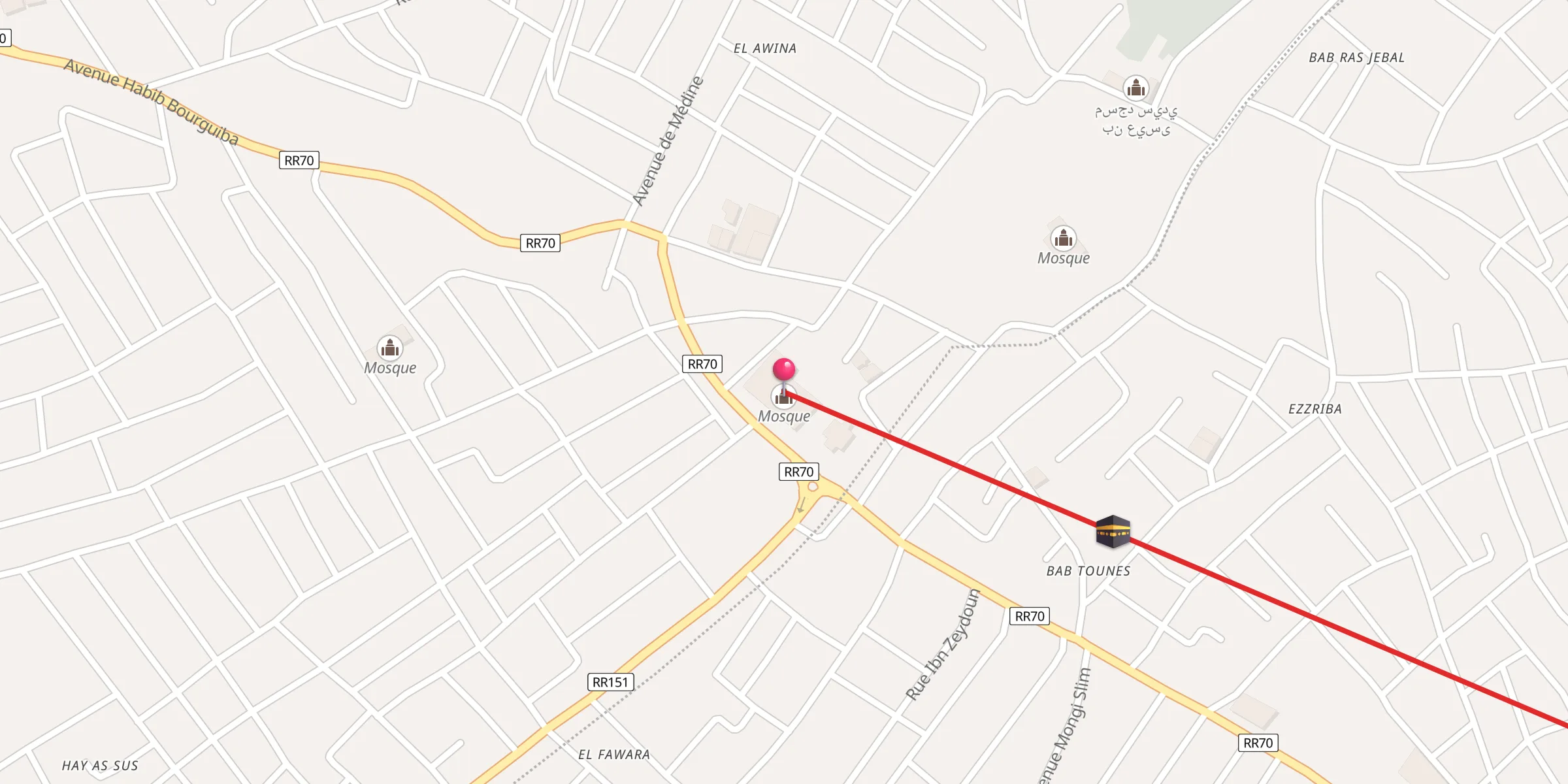 Carte de localisation : جامع الرحمة