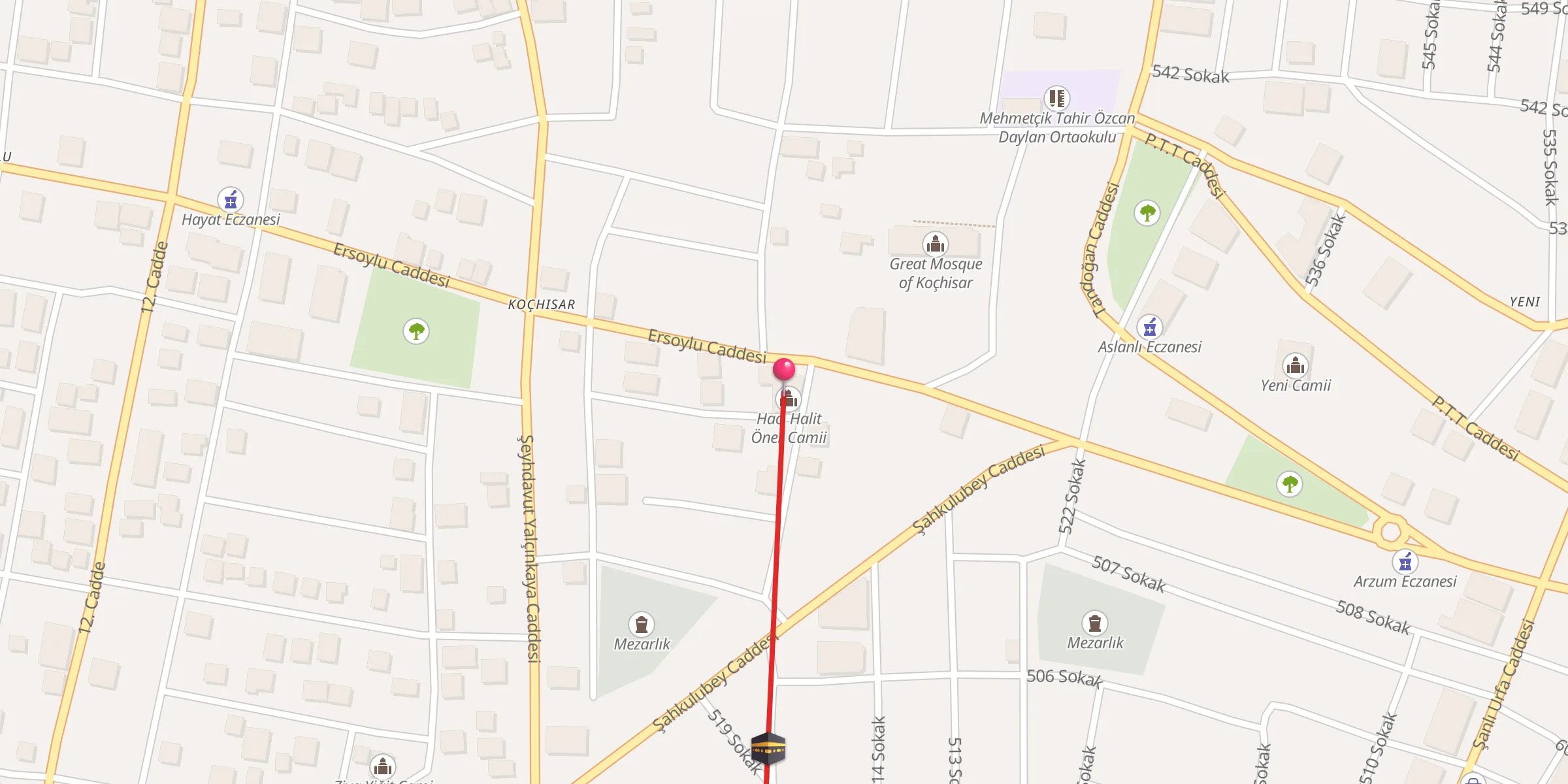 Carte de localisation : Hacı Halit Öner Camii