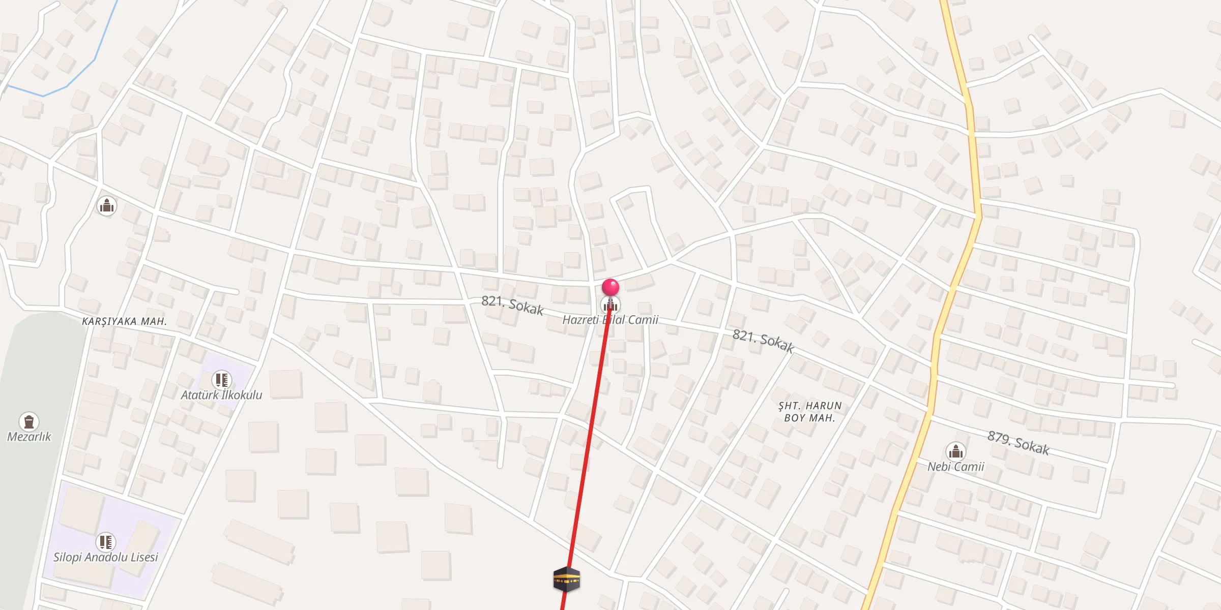 Carte de localisation : Hazreti Bilal Camii