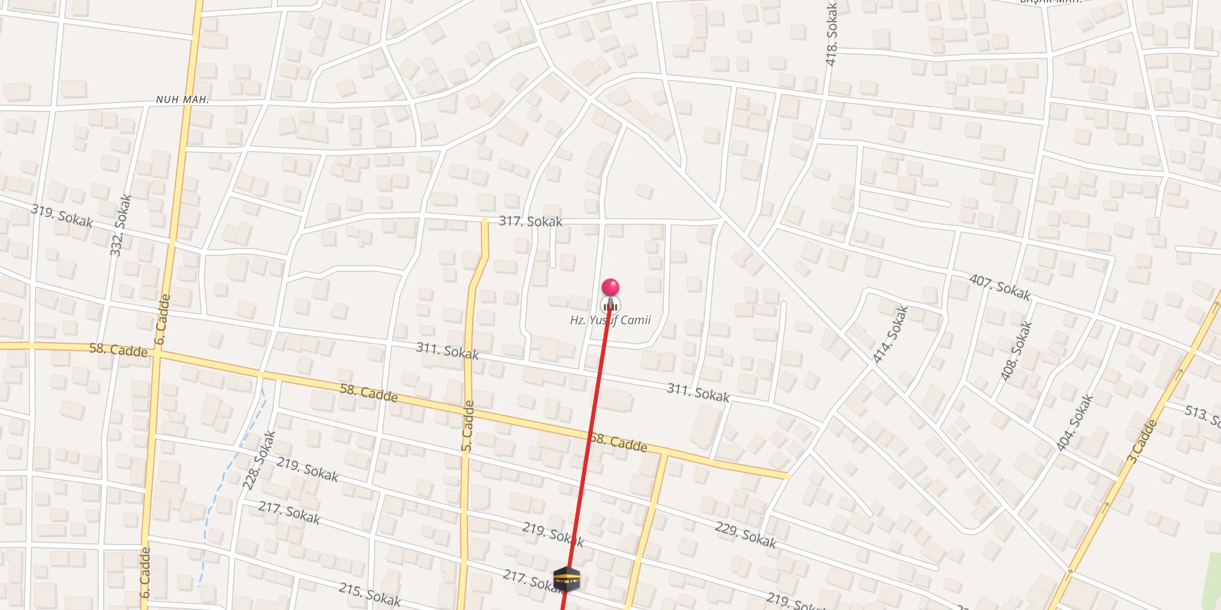 Carte de localisation : Hz. Yusuf Camii