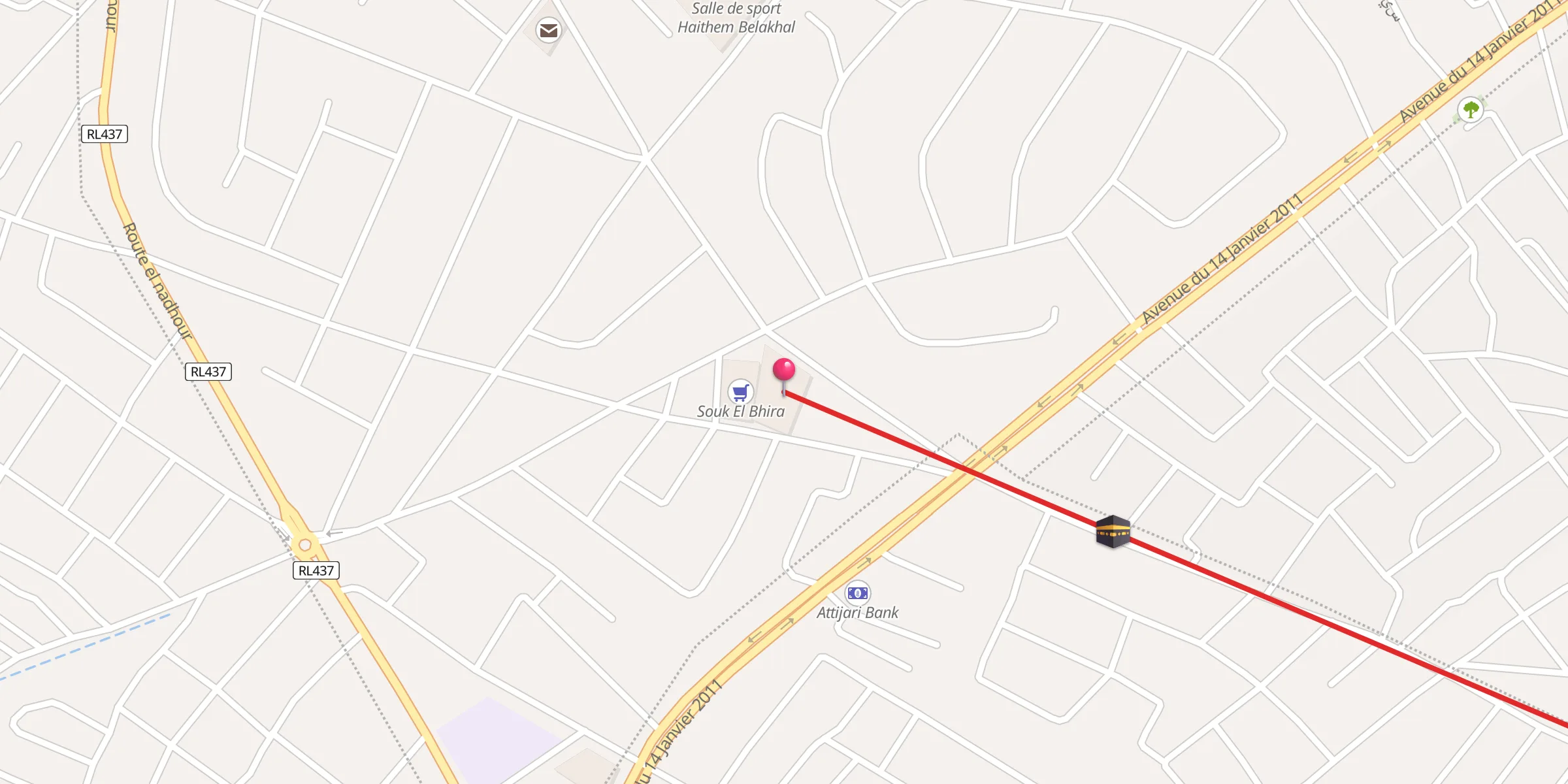 Carte de localisation : Jamaa El Bhira