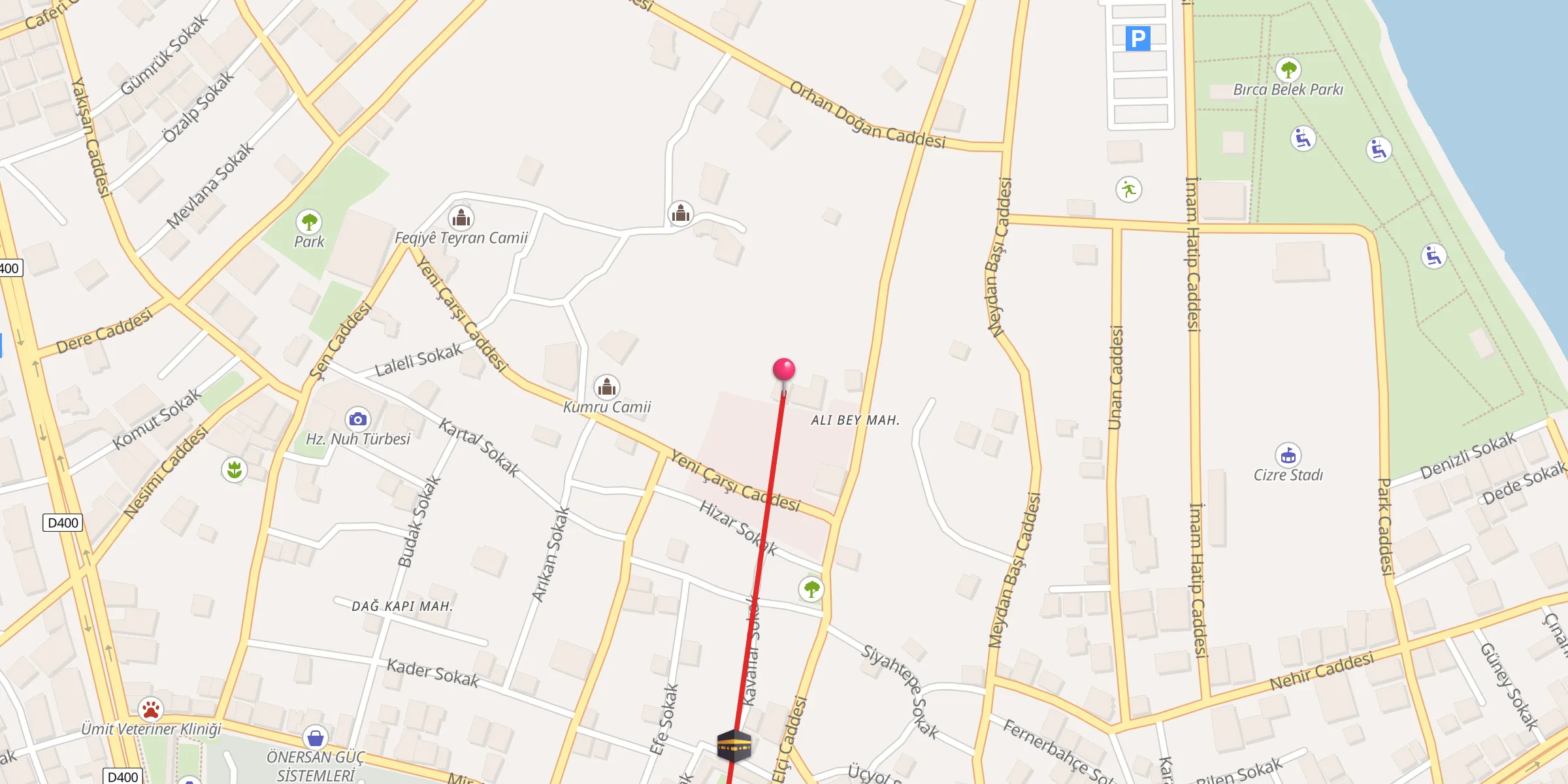 Carte de localisation : Hacı Zakir Camii