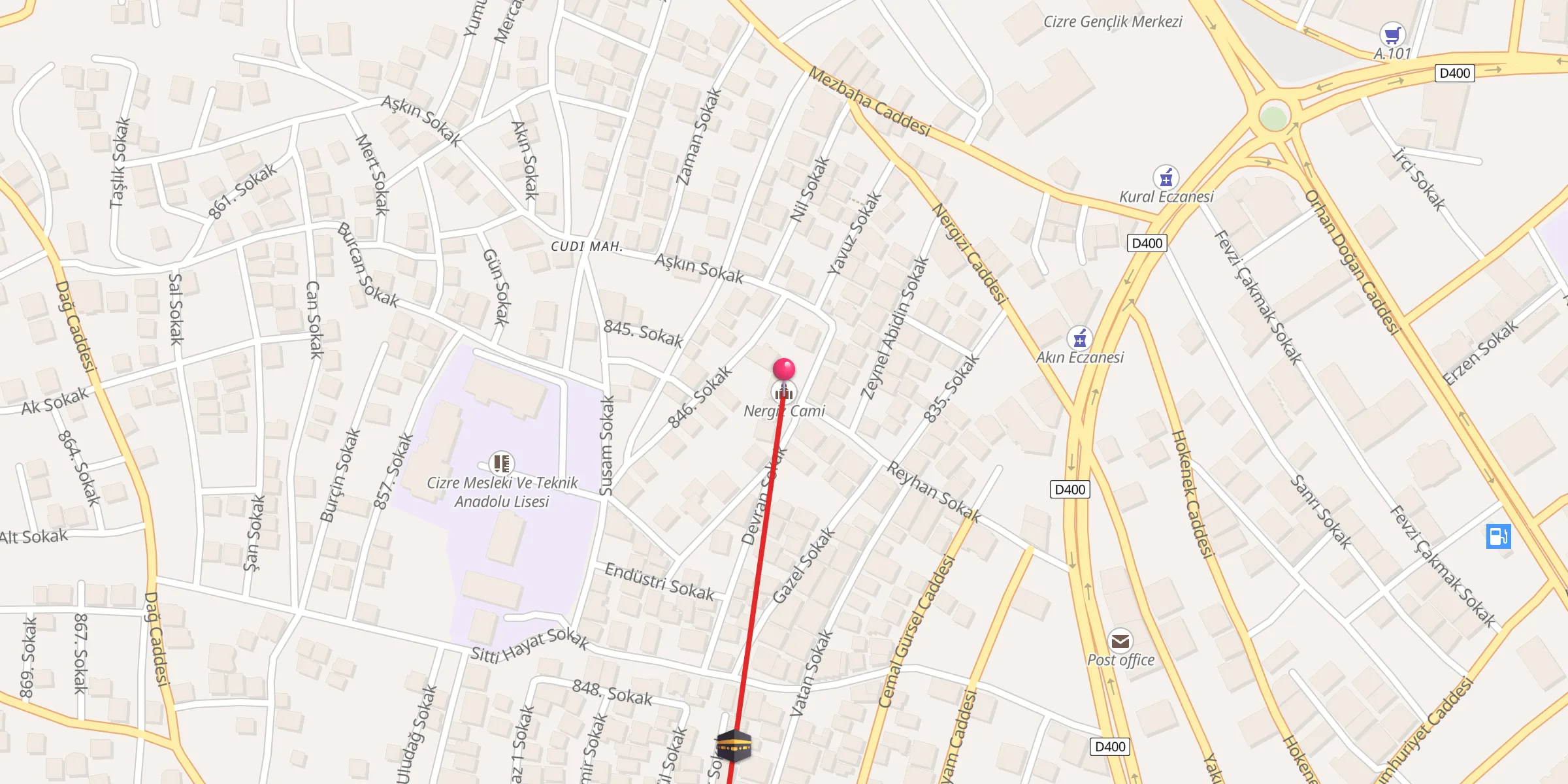 Carte de localisation : Nergiz Cami