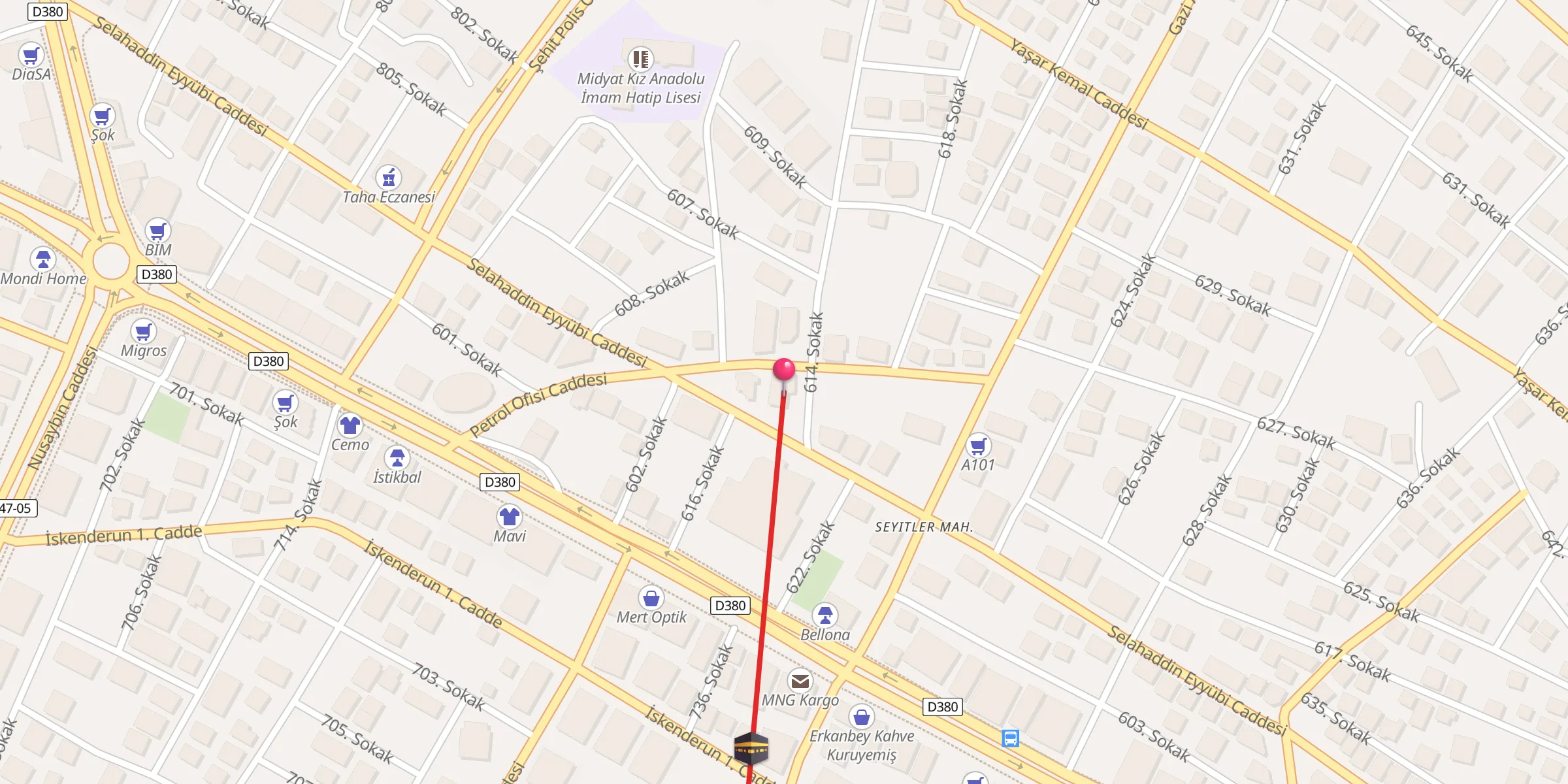 Carte de localisation : Hacı İbrahim Hacı Yusufoğlu Camii