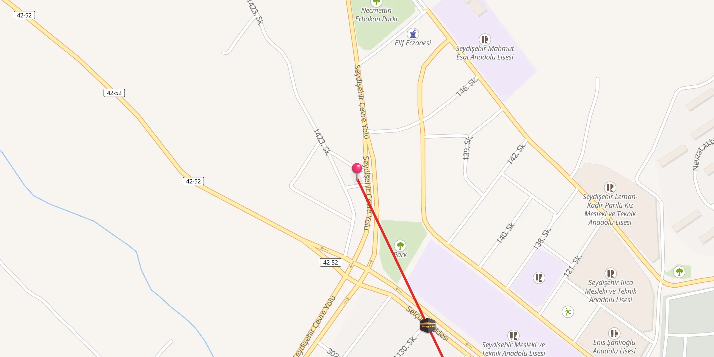 Carte de localisation : Dört Yol Cami
