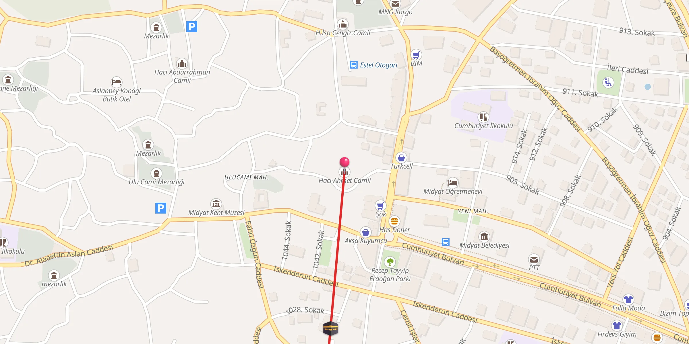 Carte de localisation : Hacı Ahmet Camii