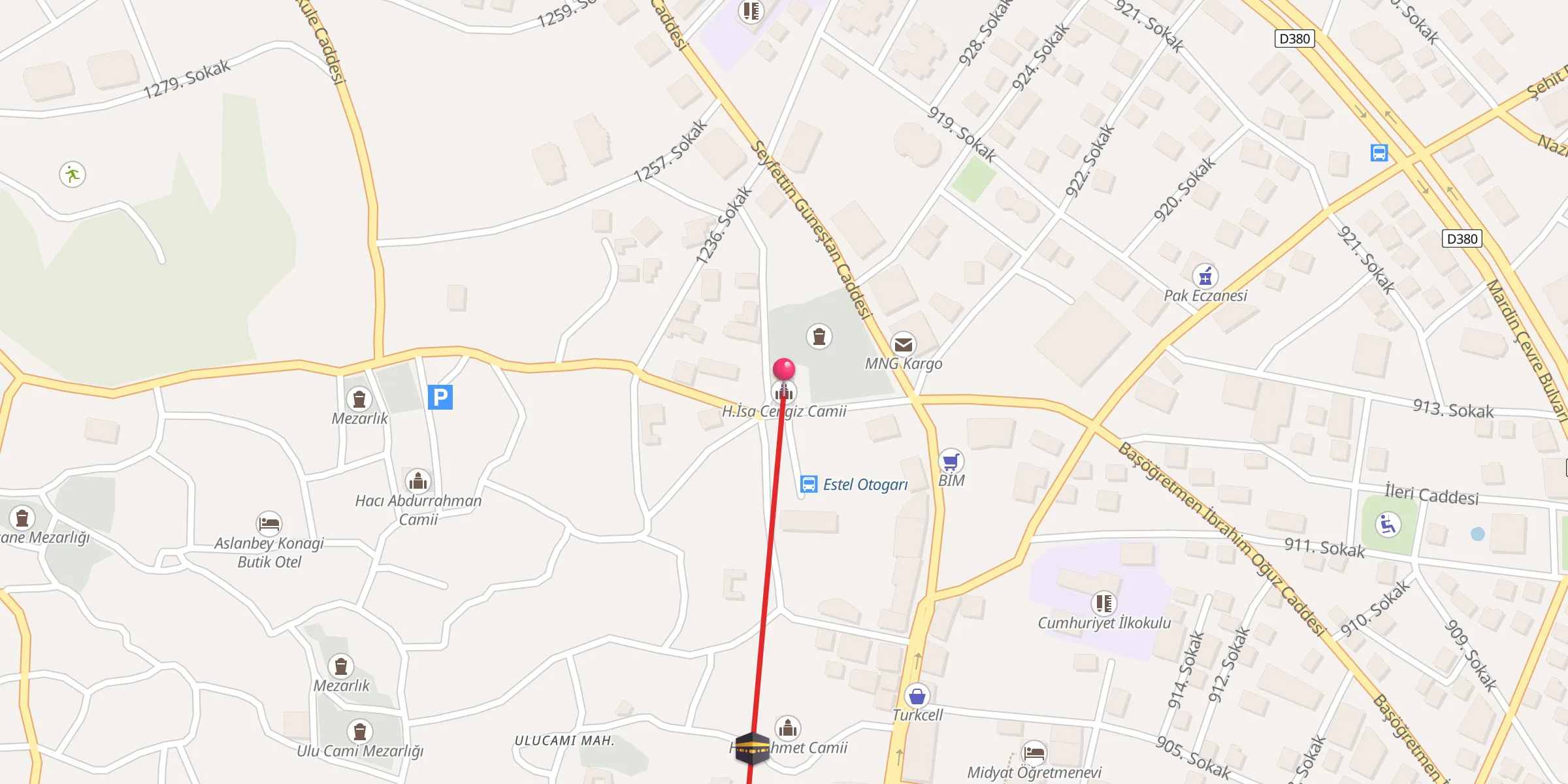 Carte de localisation : H.İsa Cengiz Camii
