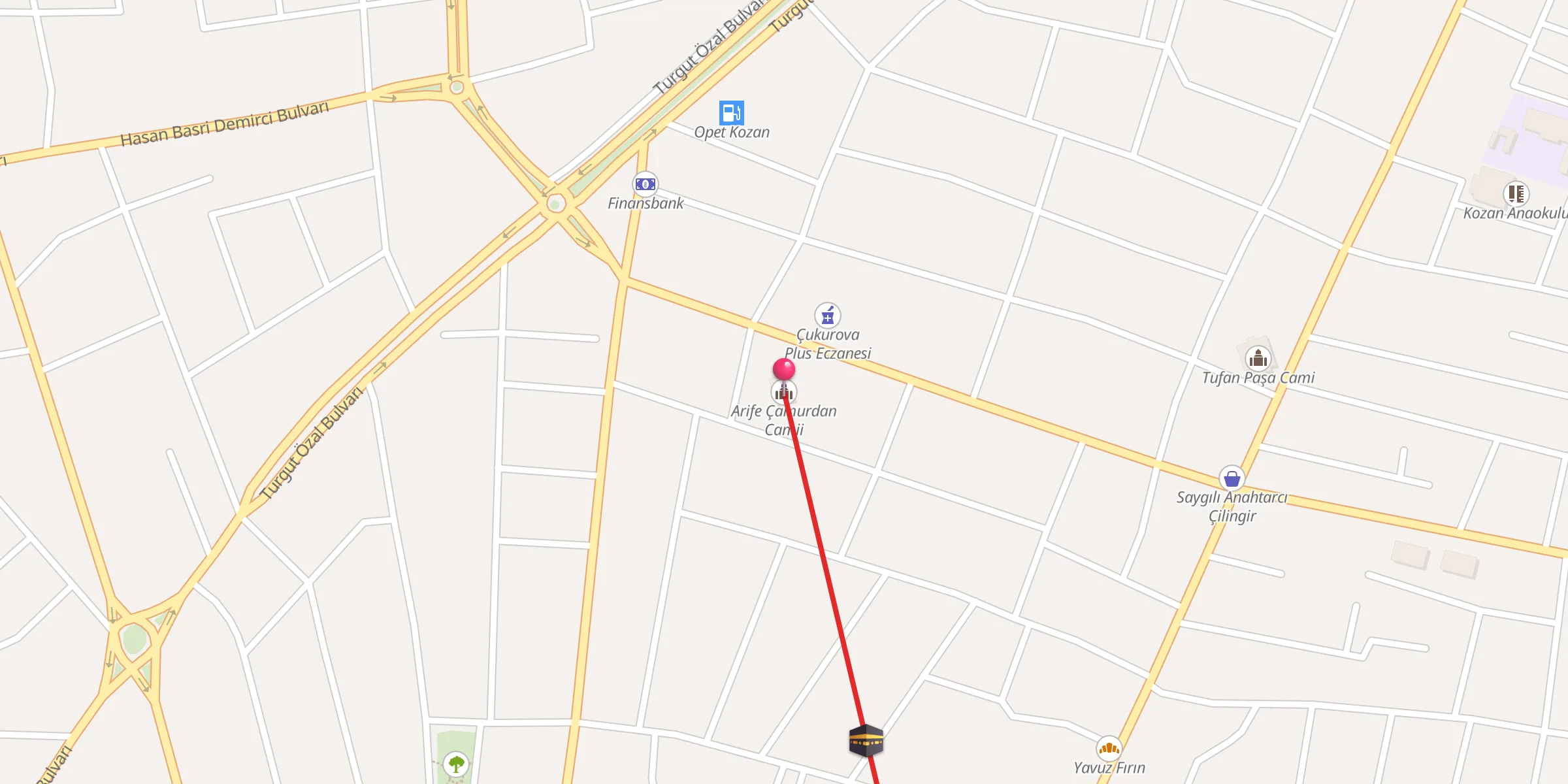 Carte de localisation : Arife Çamurdan Camii