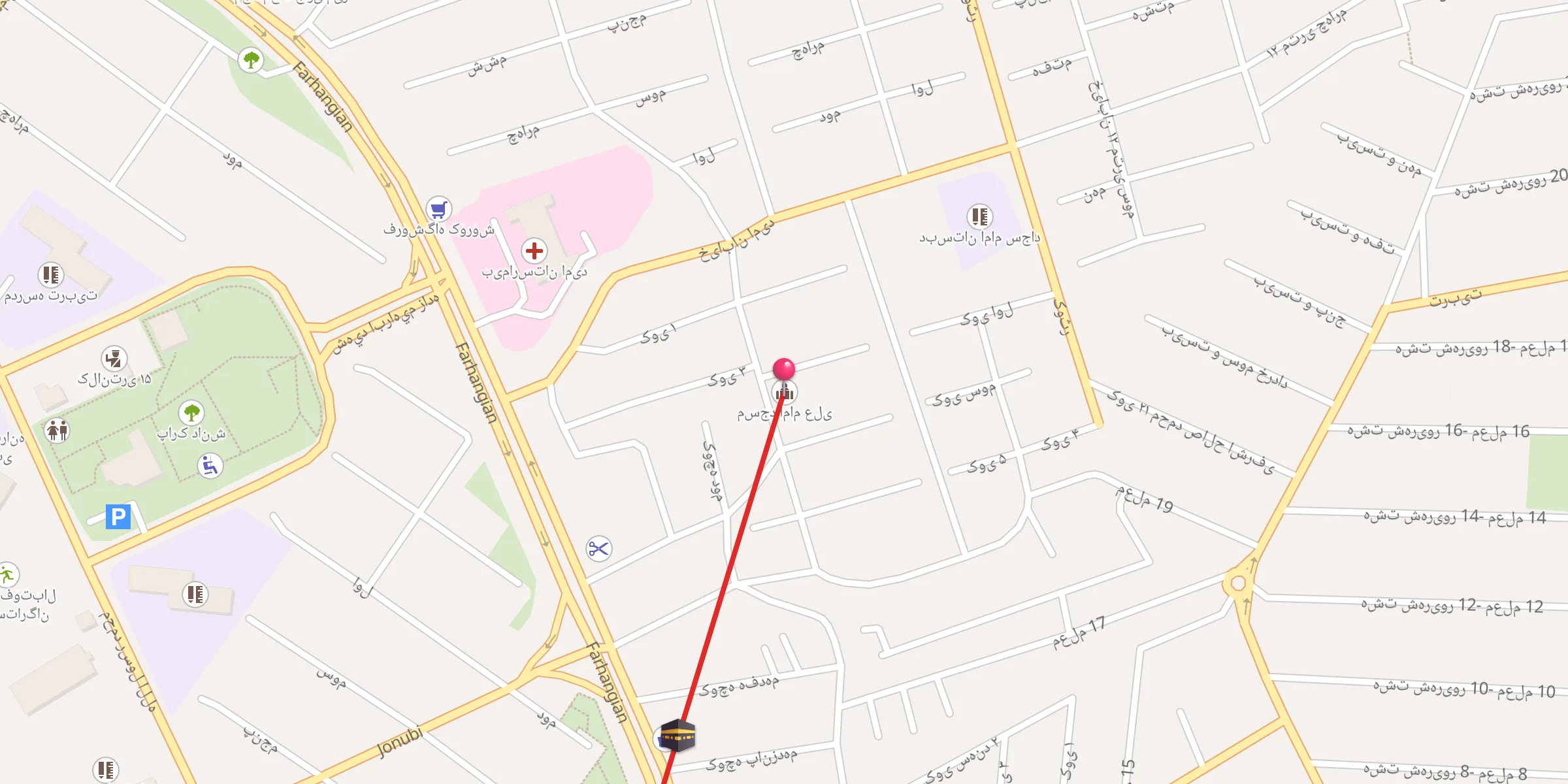 Carte de localisation : مسجد امام علی