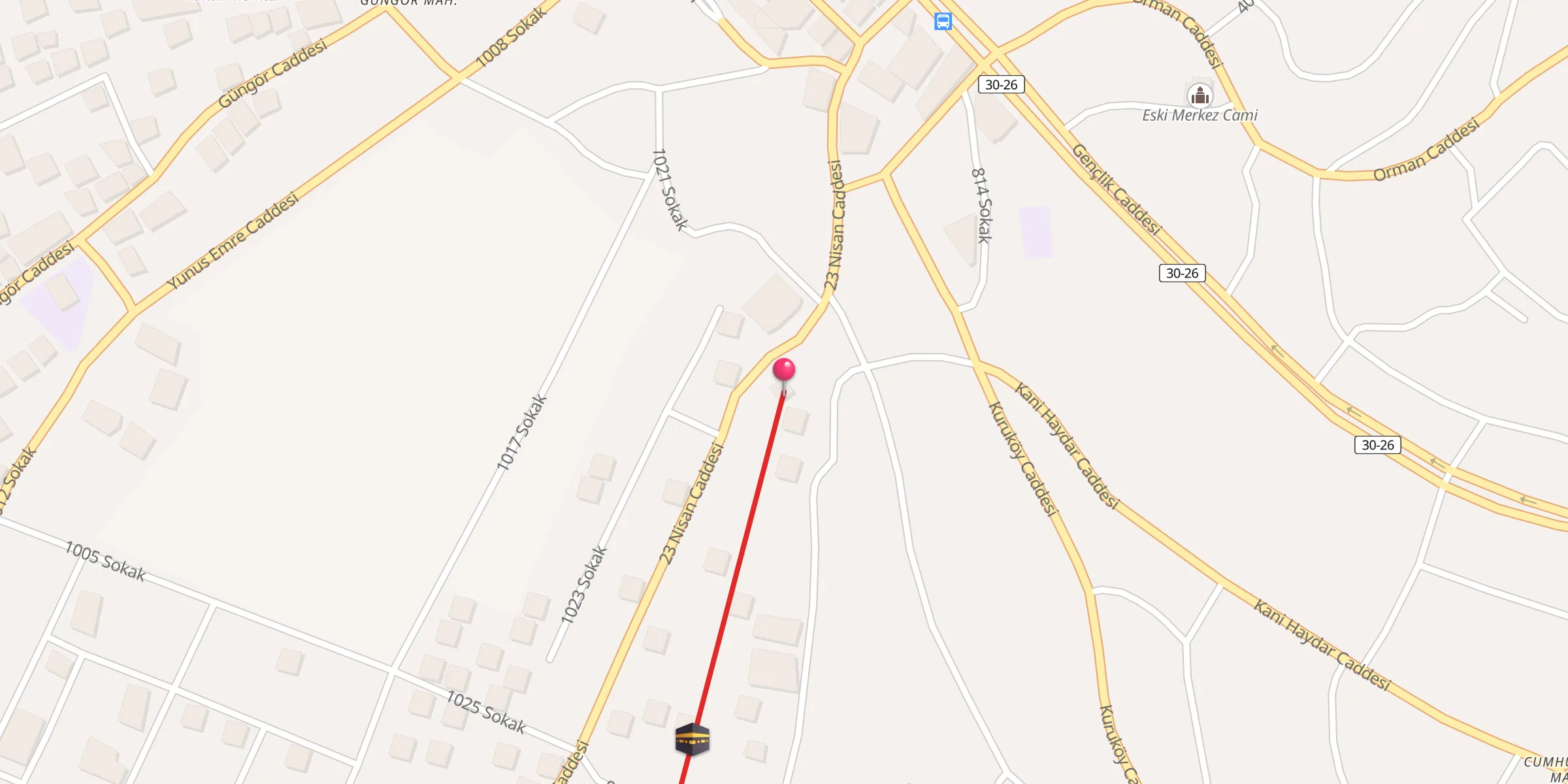 Carte de localisation : Merkez H. Ubeyt Cami
