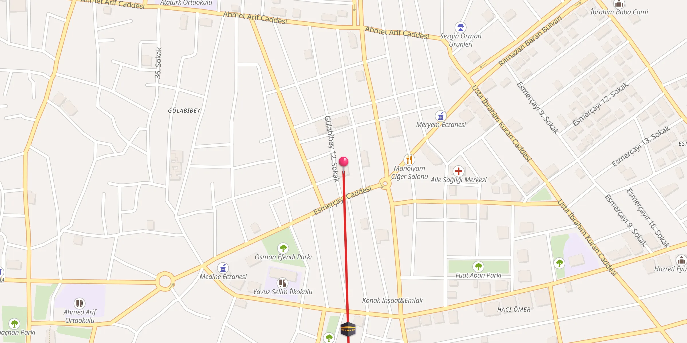 Carte de localisation : İbrahimiye Camii