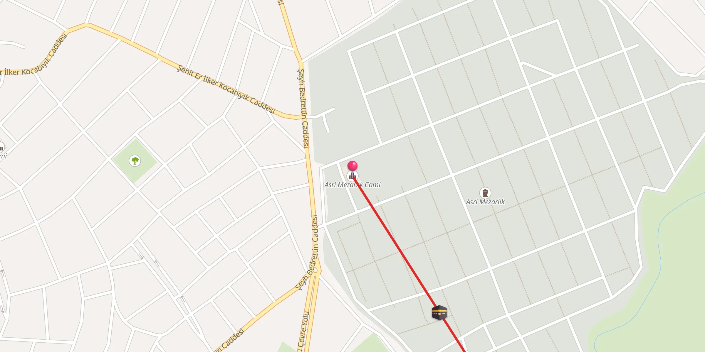 Carte de localisation : Asri Mezarlık Cami