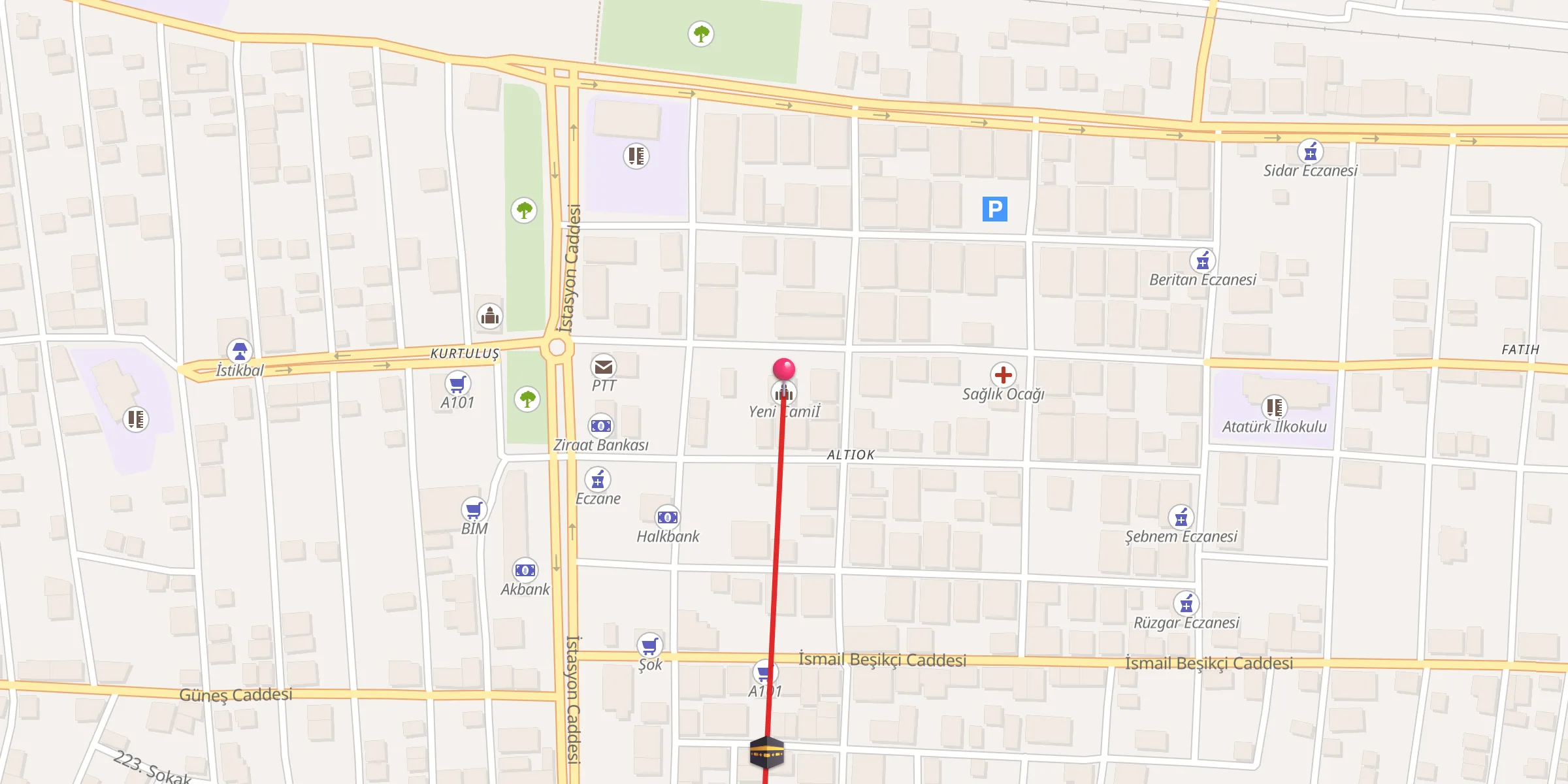 Carte de localisation : Yeni Camiİ
