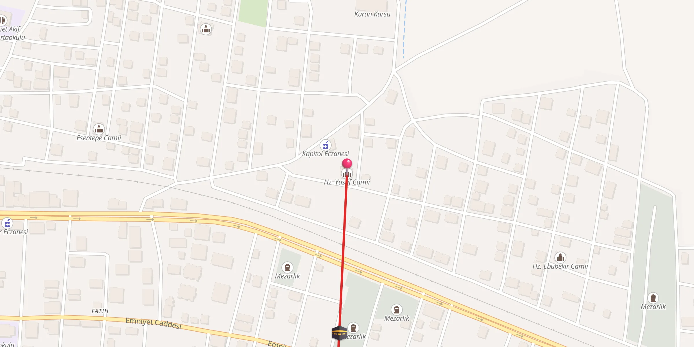 Carte de localisation : Hz. Yusuf Camii