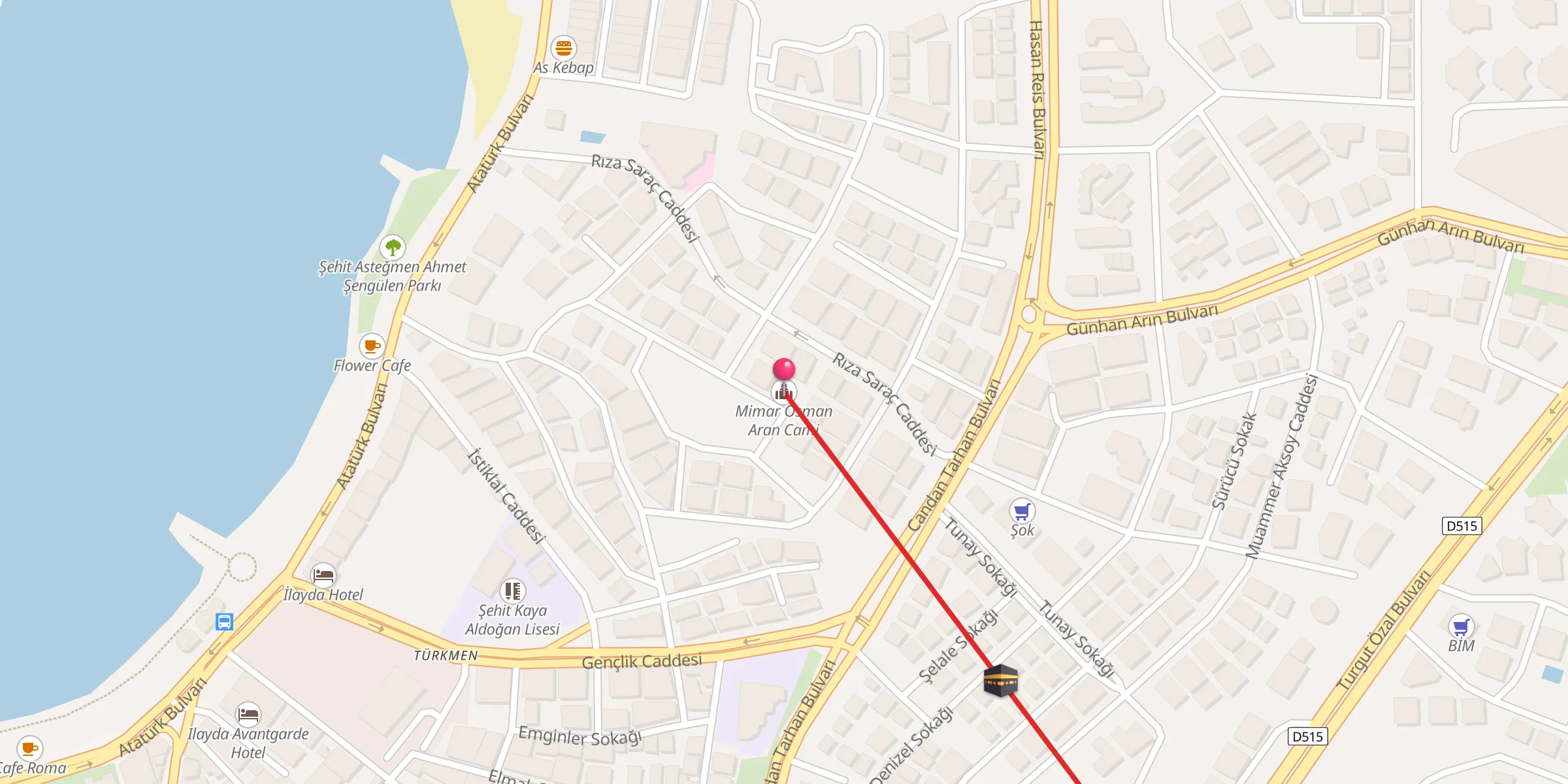 Carte de localisation : Mimar Osman Aran Cami