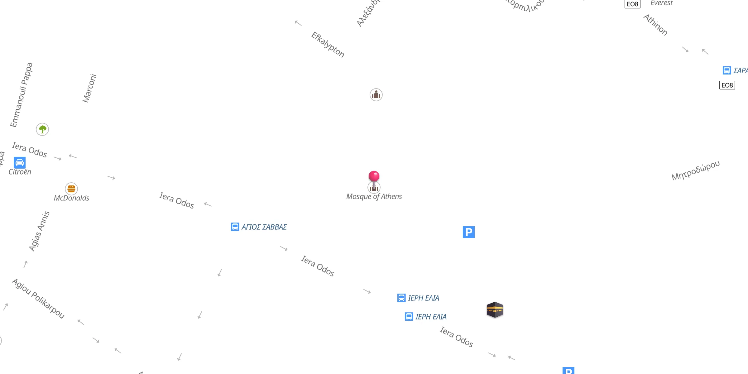 Carte de localisation : Mosque of Athens