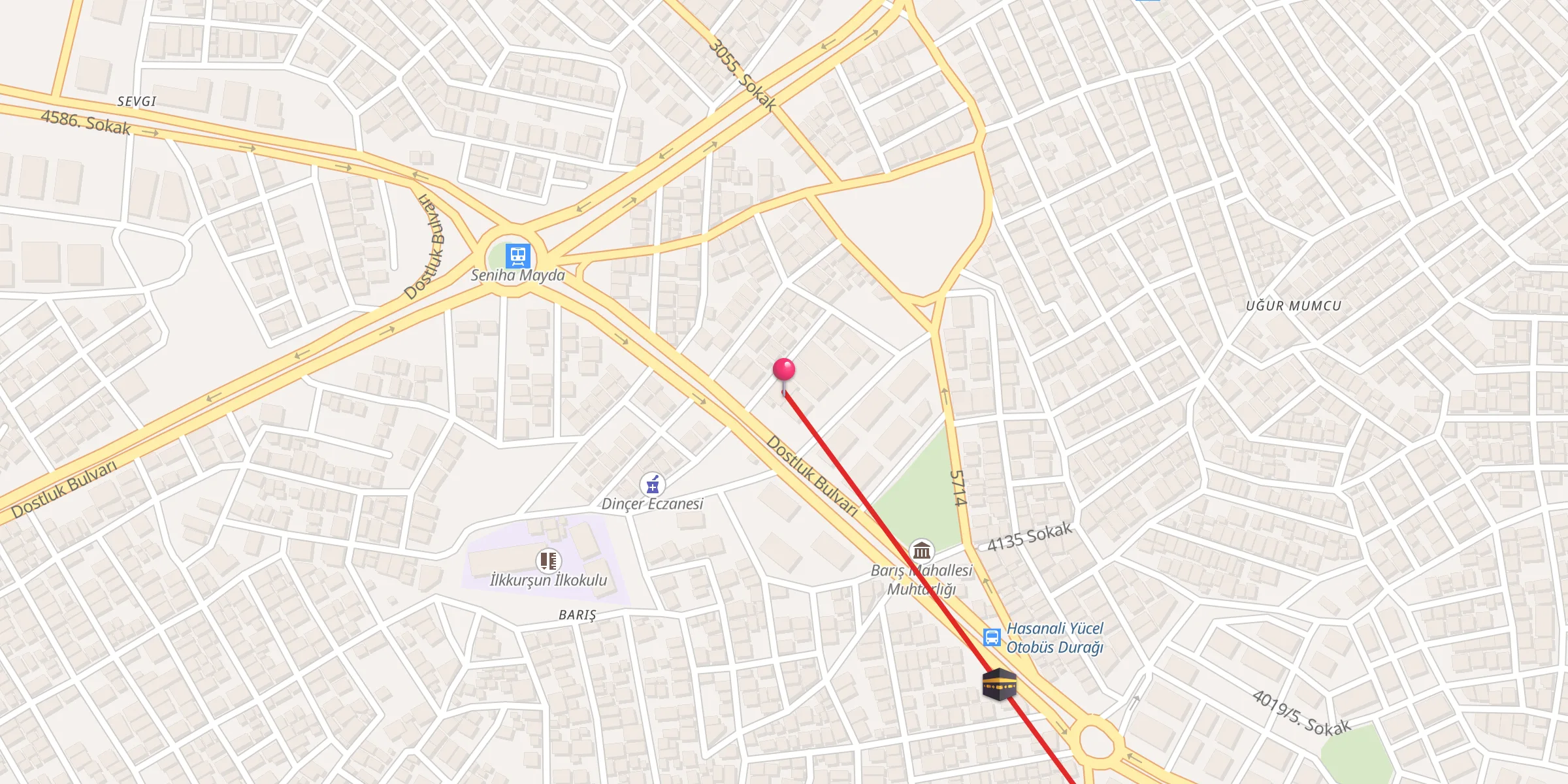 Carte de localisation : Abdullah Gül Özkan Camii