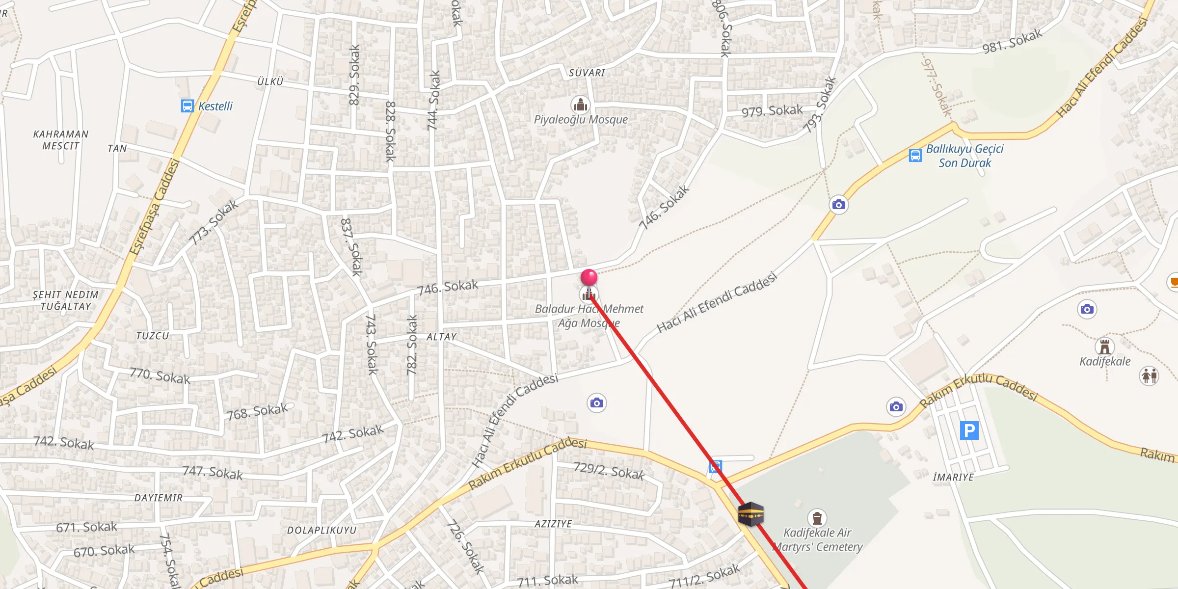 Carte de localisation : Baladur Hacı Mehmet Ağa Camii