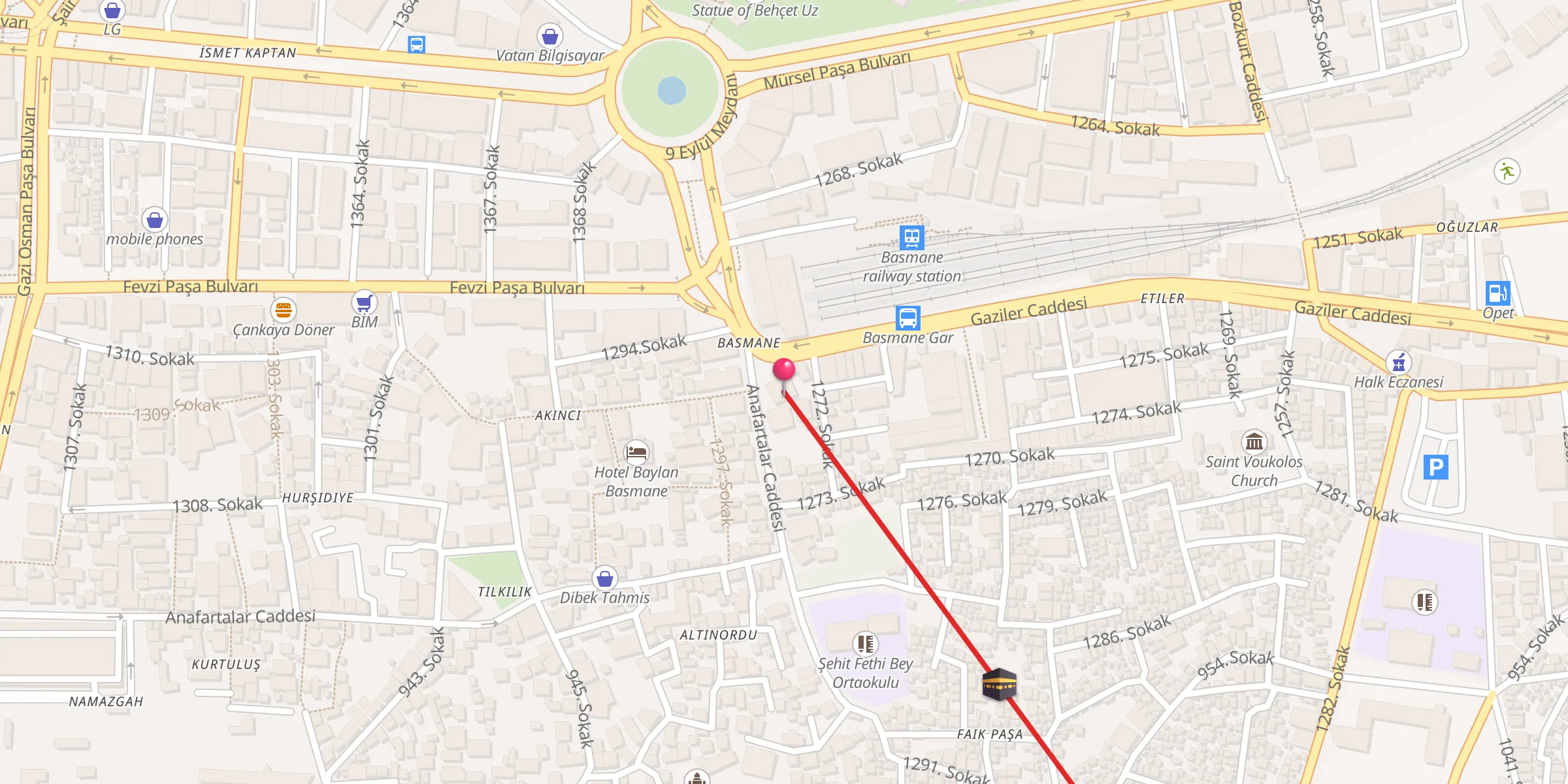 Carte de localisation : Basmane Çorakkapı Camii