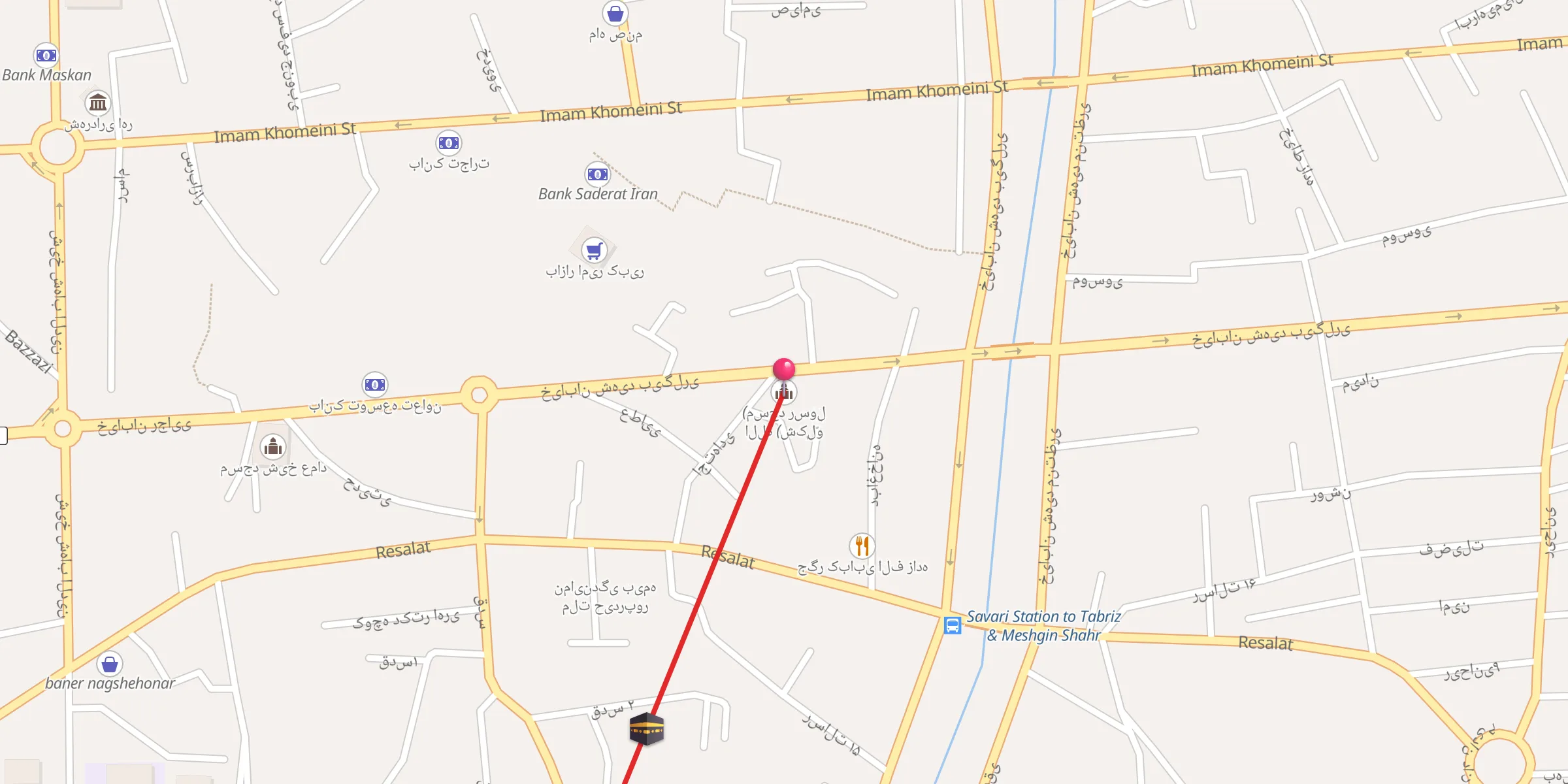Carte de localisation : (مسجد رسول الله (شکٖلّو