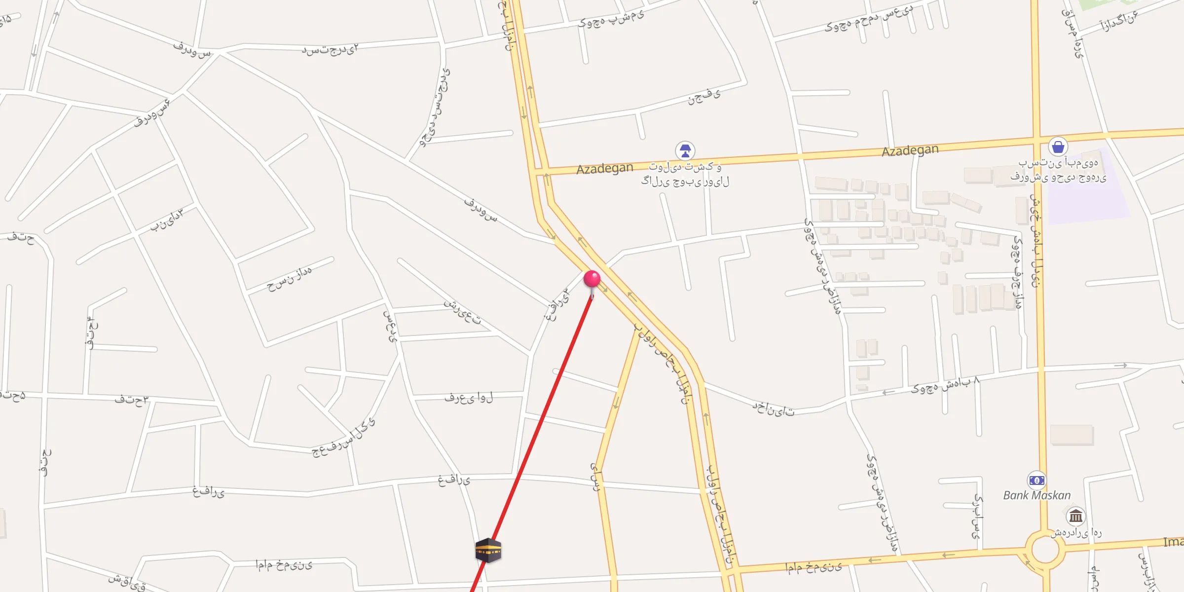 Carte de localisation : مسجد صاحب الزمان
