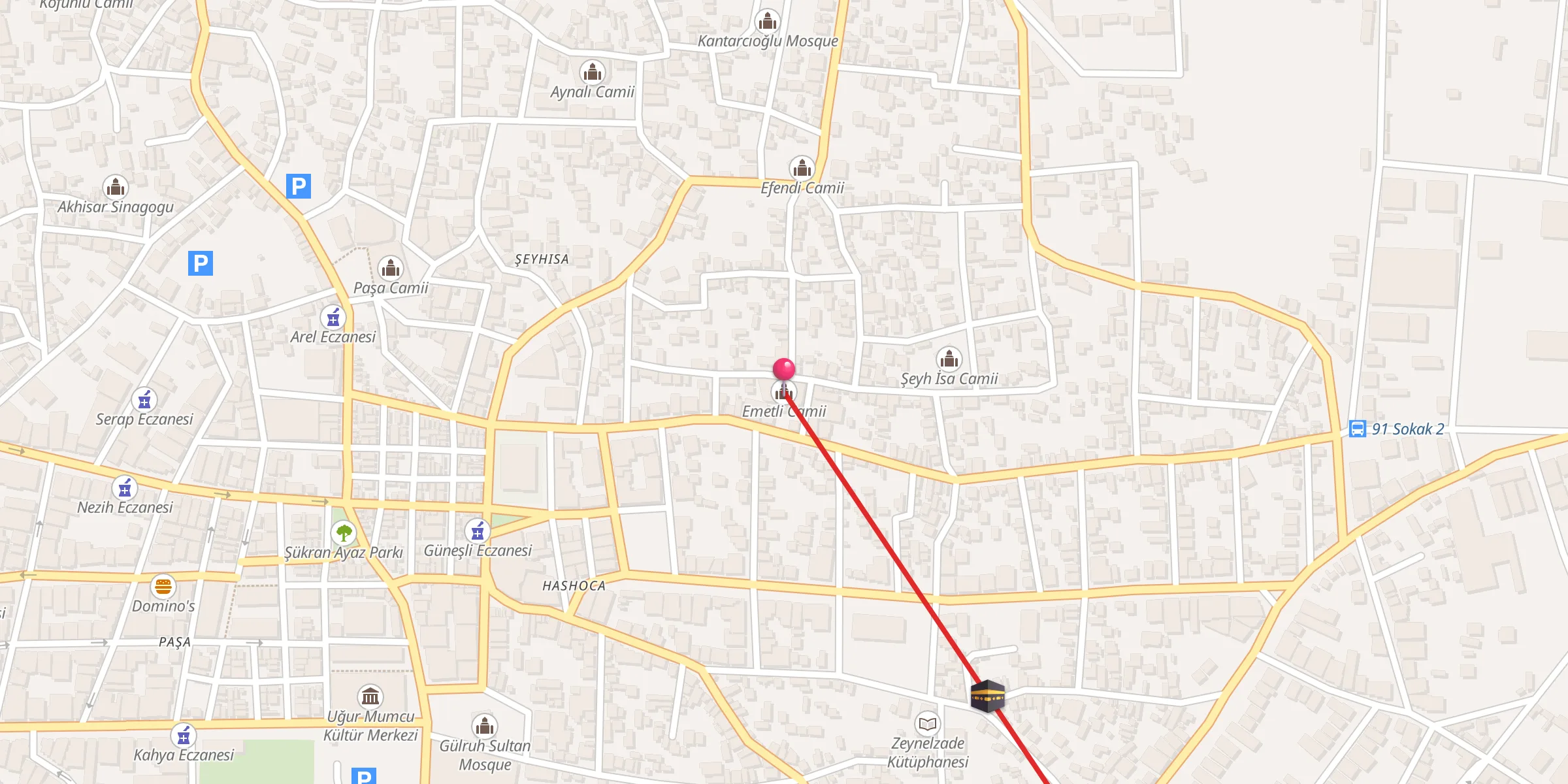 Carte de localisation : Emetli Camii