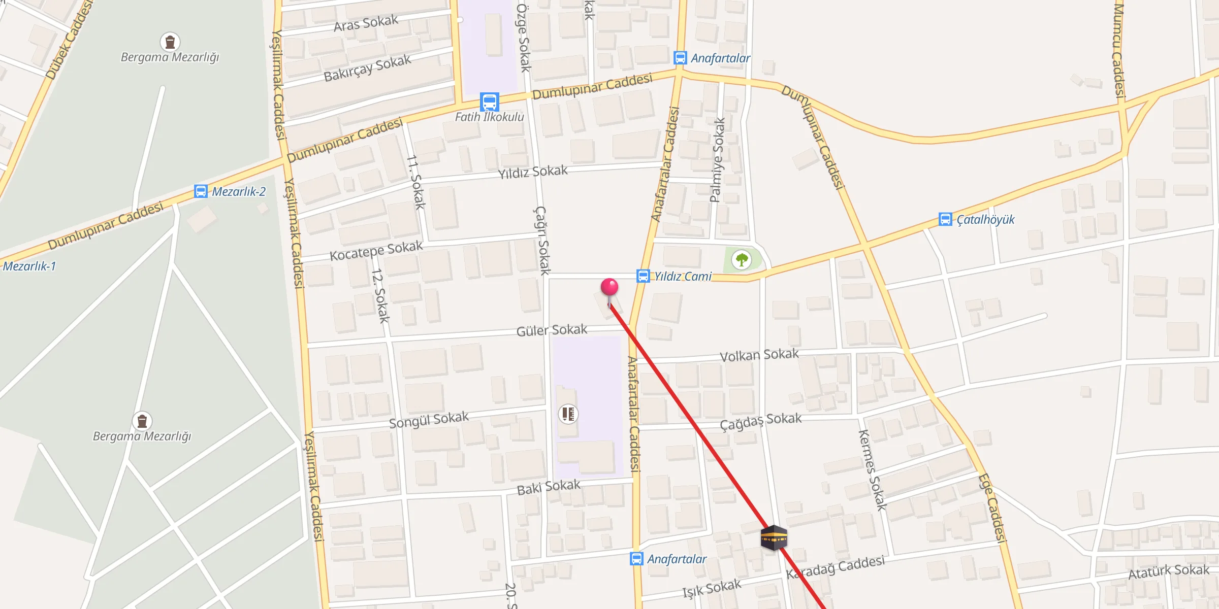Carte de localisation : Aska Yıldız Cami