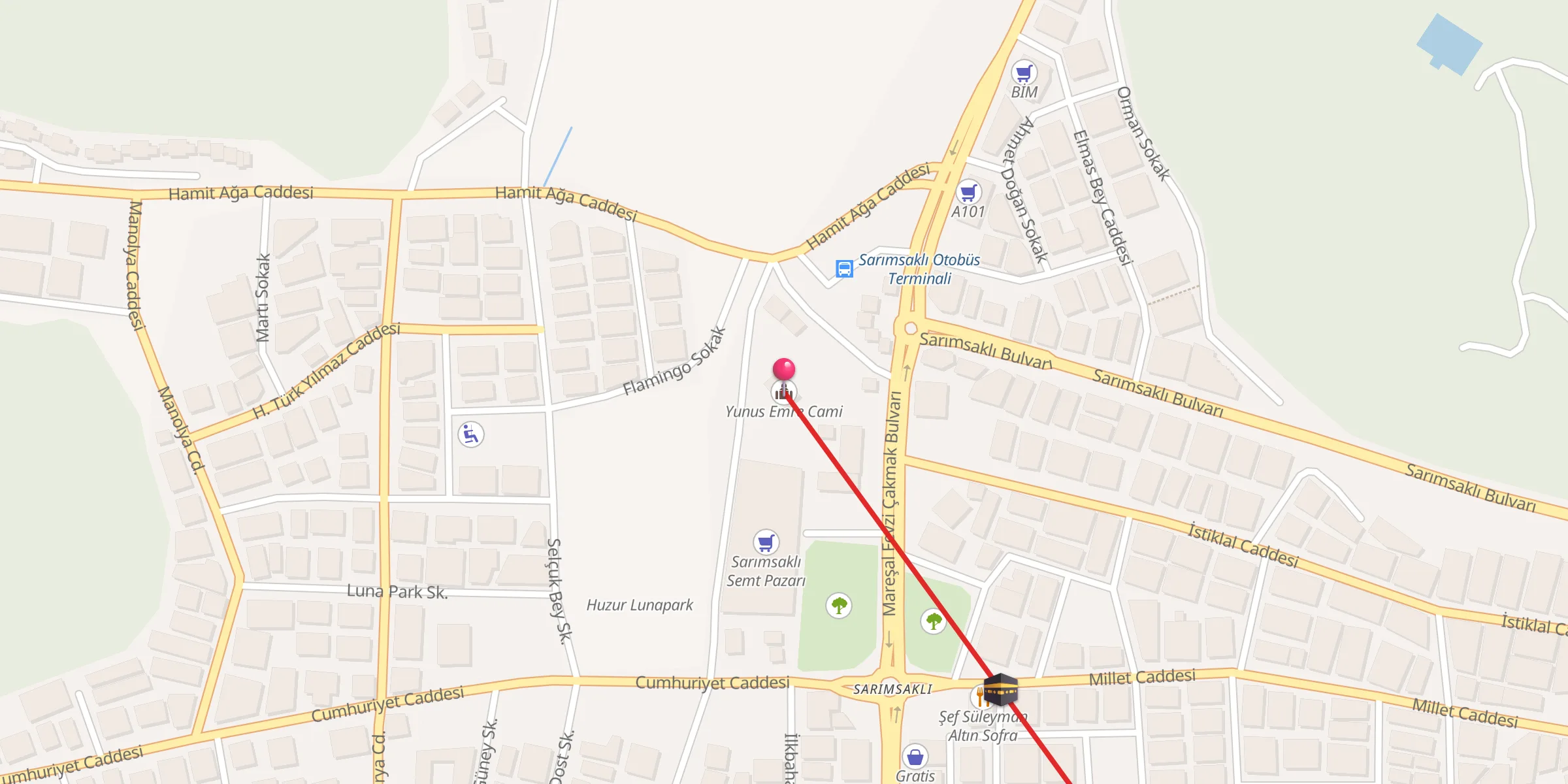 Carte de localisation : Yunus Emre Cami
