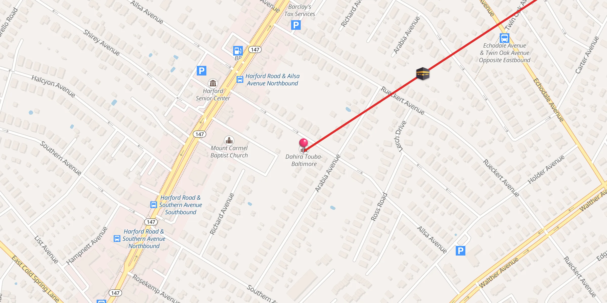 Carte de localisation : Dahira Touba-Baltimore
