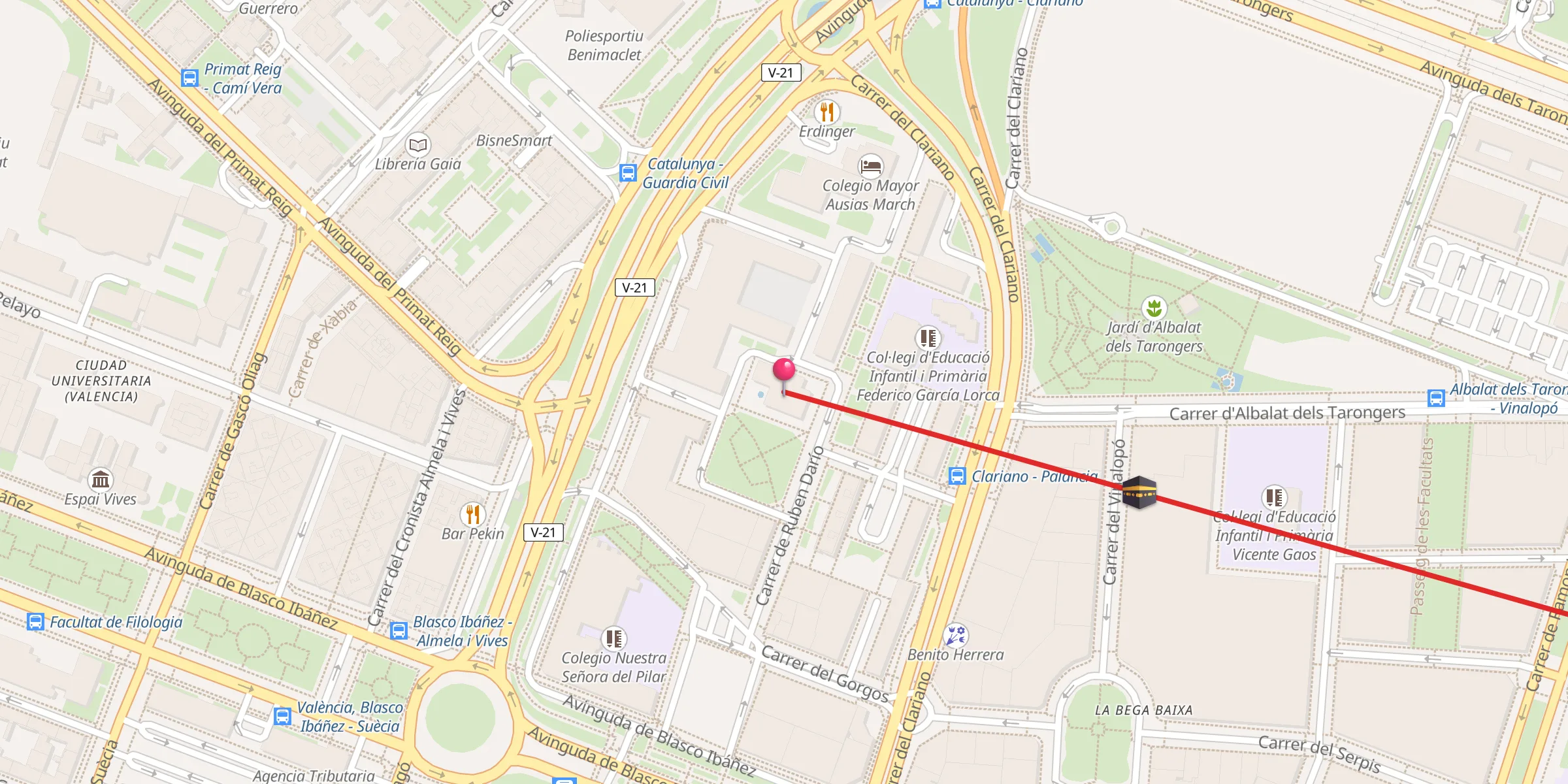 Carte de localisation : Centro Cultural Islámico de Valencia