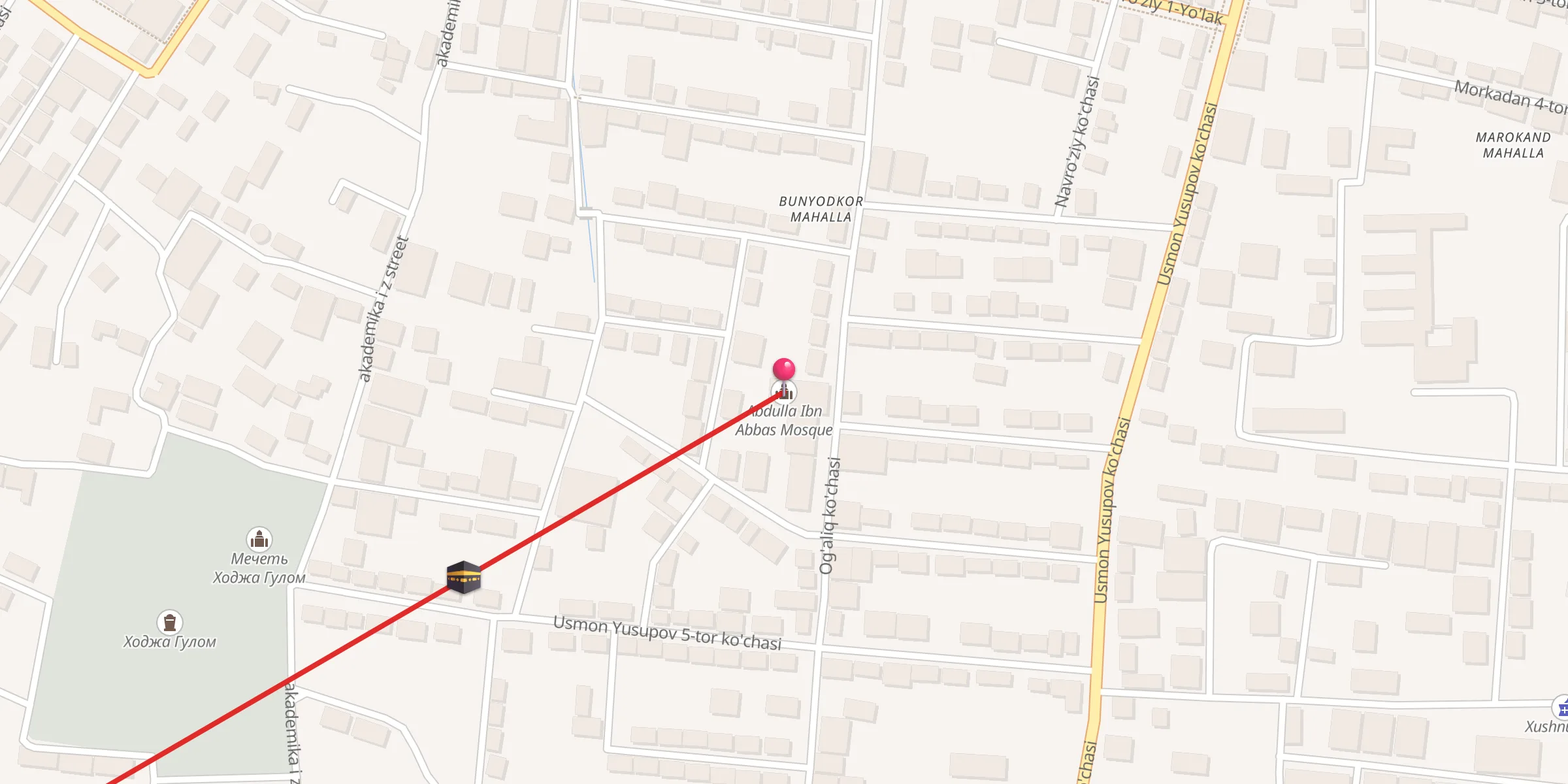 Carte de localisation : Abdulla Ibn Abbos jom`e masjidi
