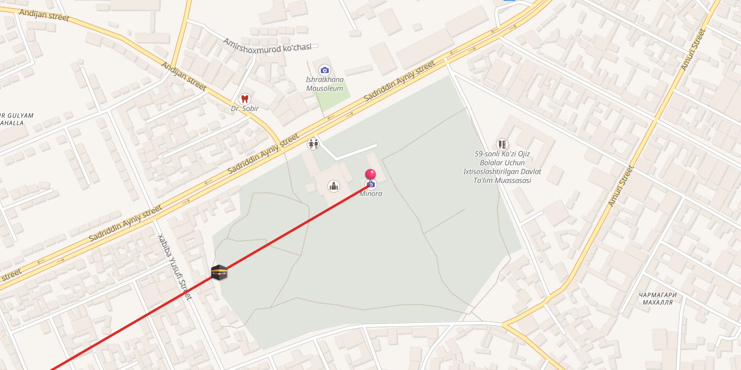 Carte de localisation : Xo'ja Abdu Darun masjidi