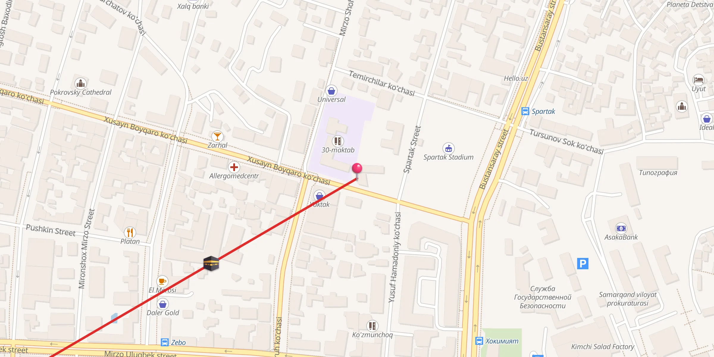 Carte de localisation : Xo'ja Yusuf Hamadoniy jom`e masjidi