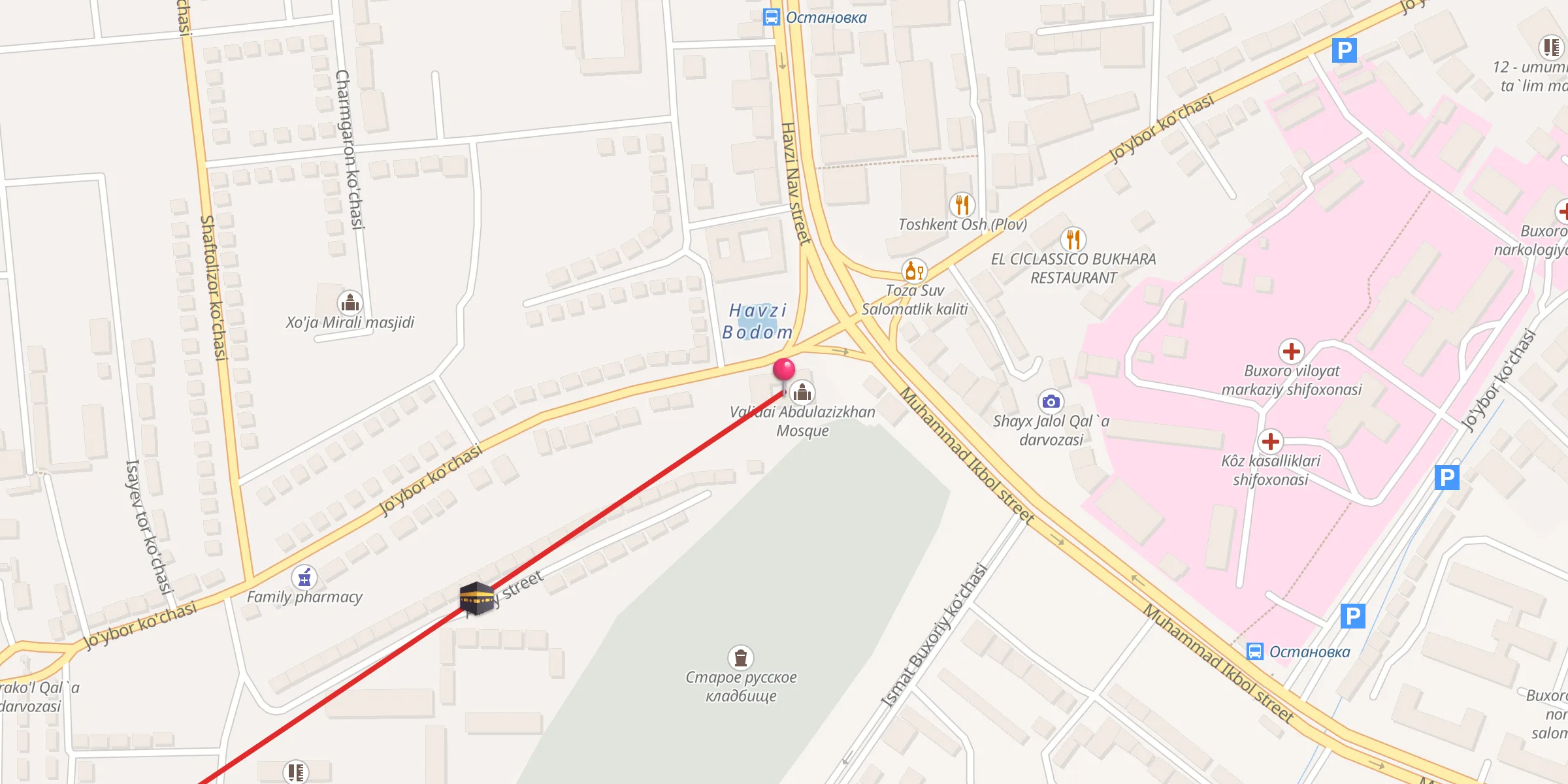 Carte de localisation : Volidayi Abdulazizxon jom`e masjidi