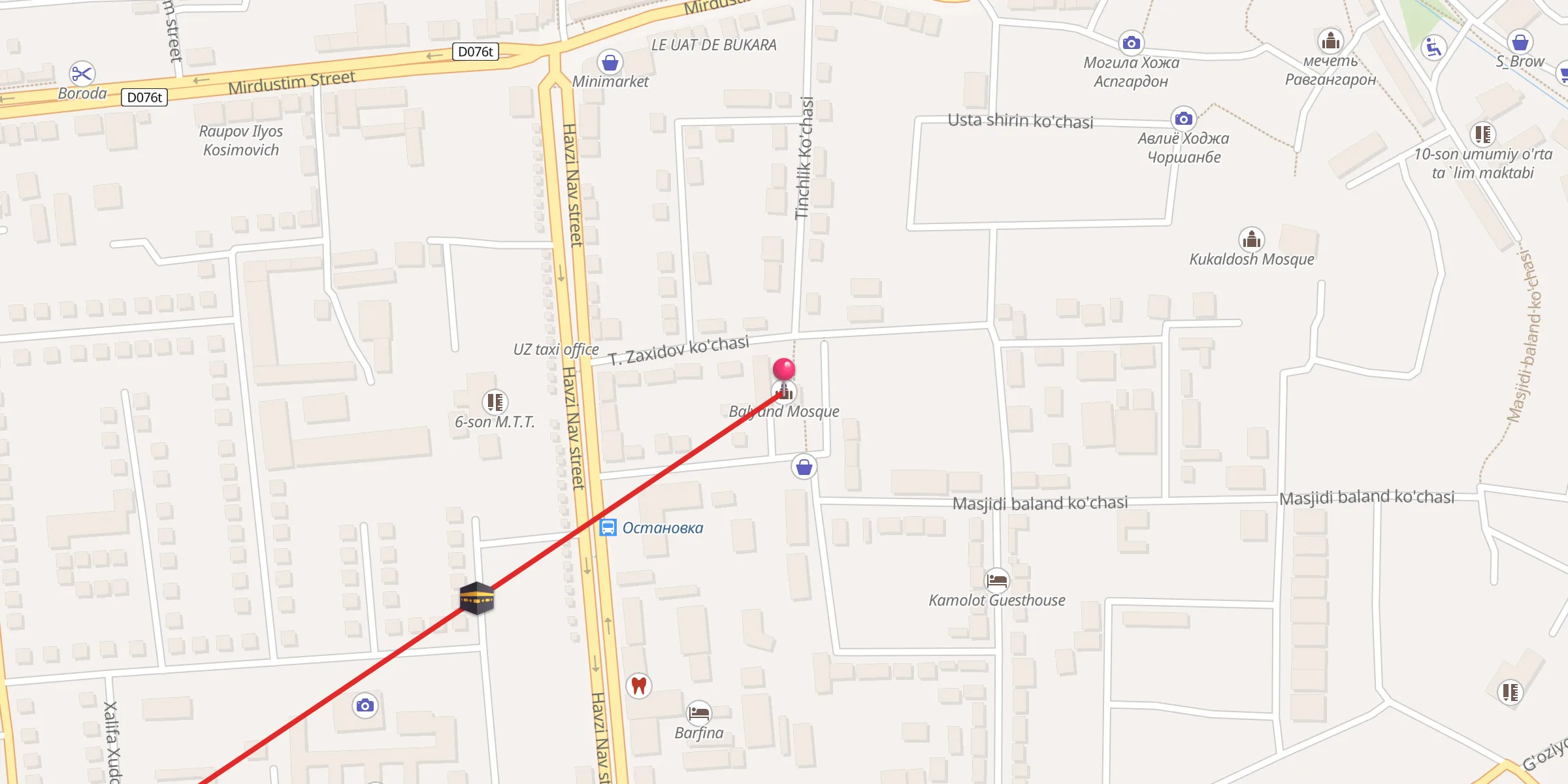 Carte de localisation : Masjidi baland jom`e masjidi