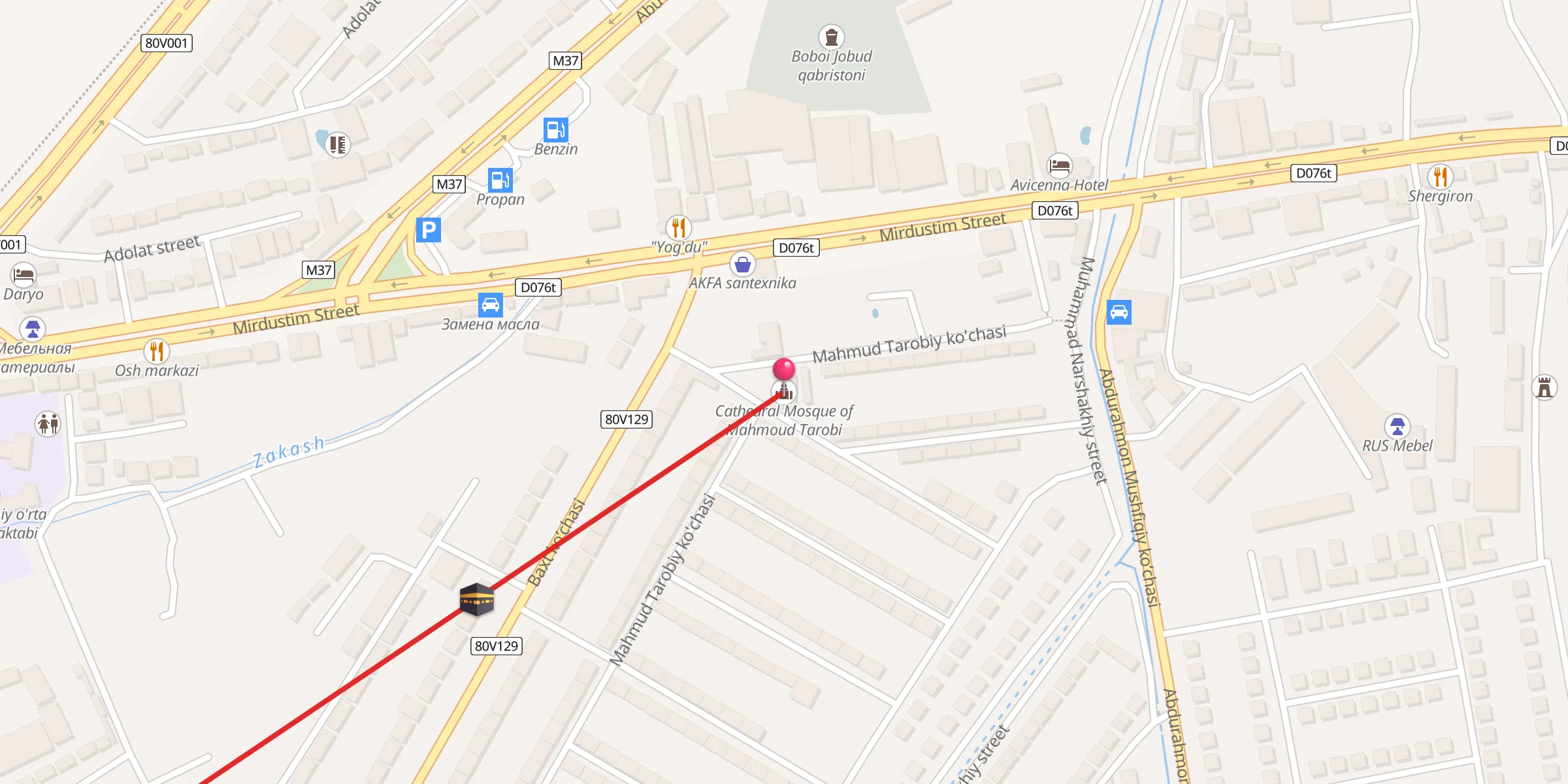Carte de localisation : Mahmud Tarobiy jom`e masjidi
