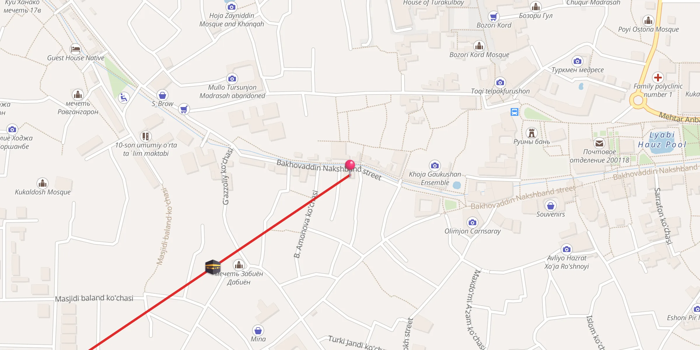 Carte de localisation : Pochchoqul Xo'ja masjidi