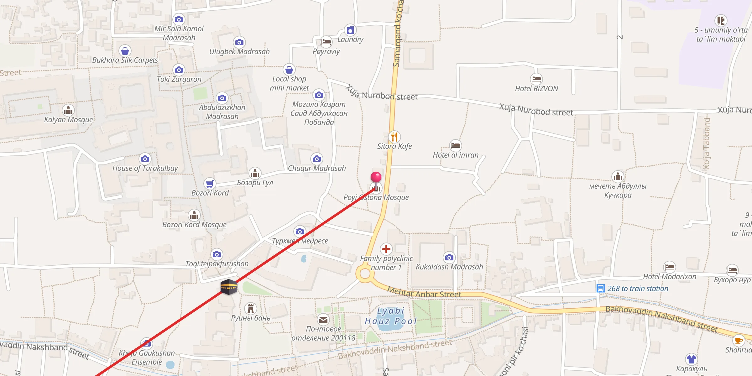 Carte de localisation : Poyi Ostona jom`e masjidi