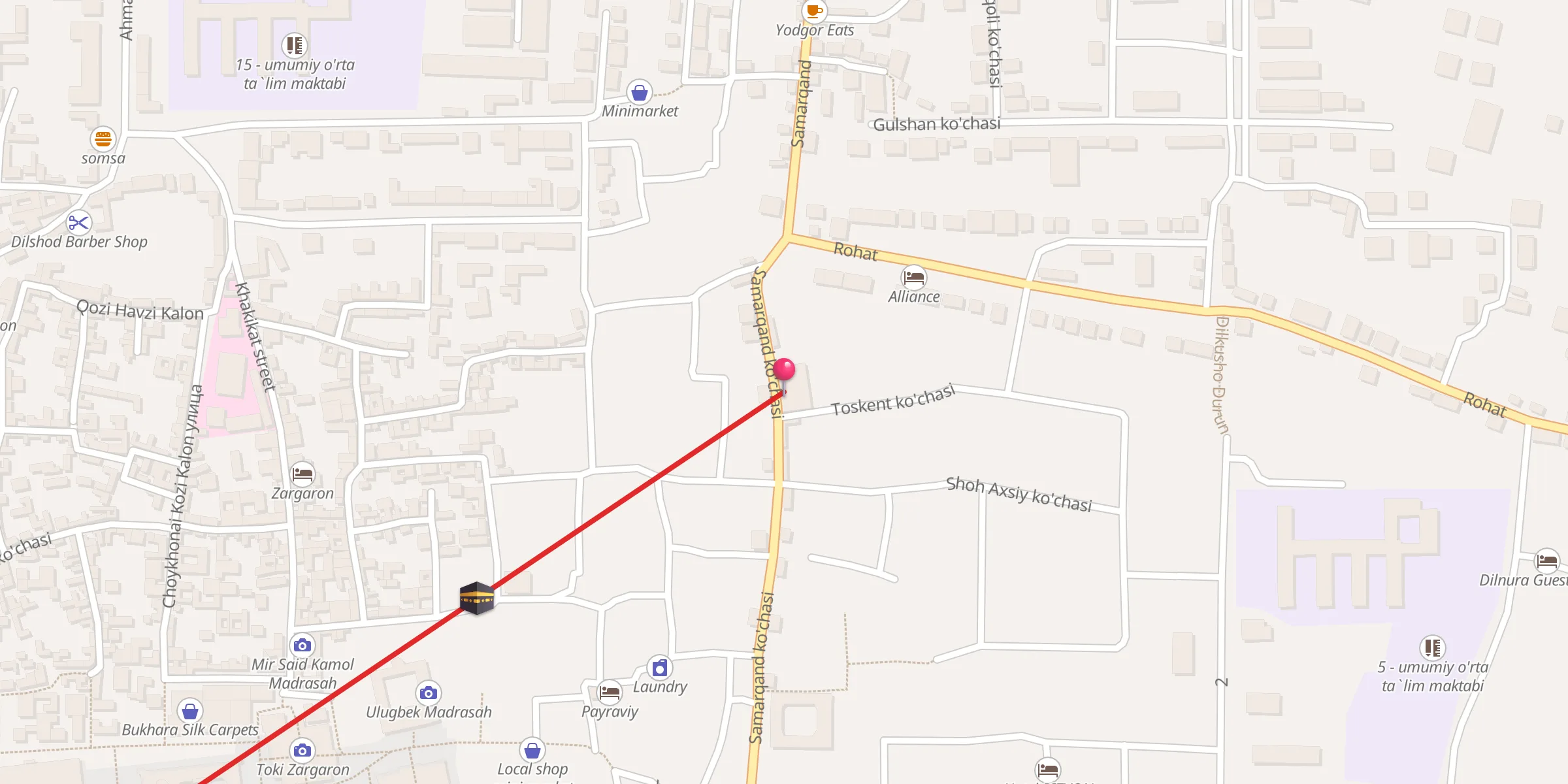 Carte de localisation : Shox Axsaviy jom`e masjidi