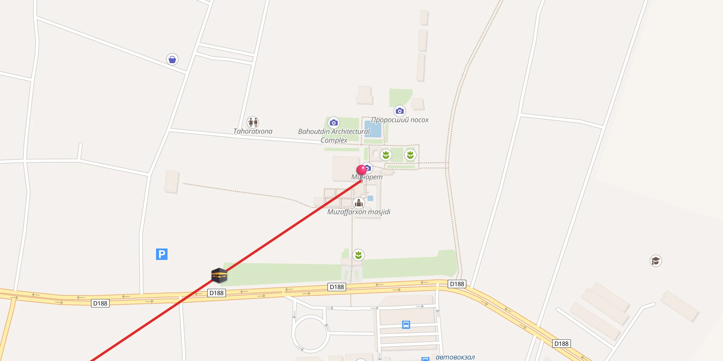 Carte de localisation : Bahovuddin Naqshband jom`e masjidi