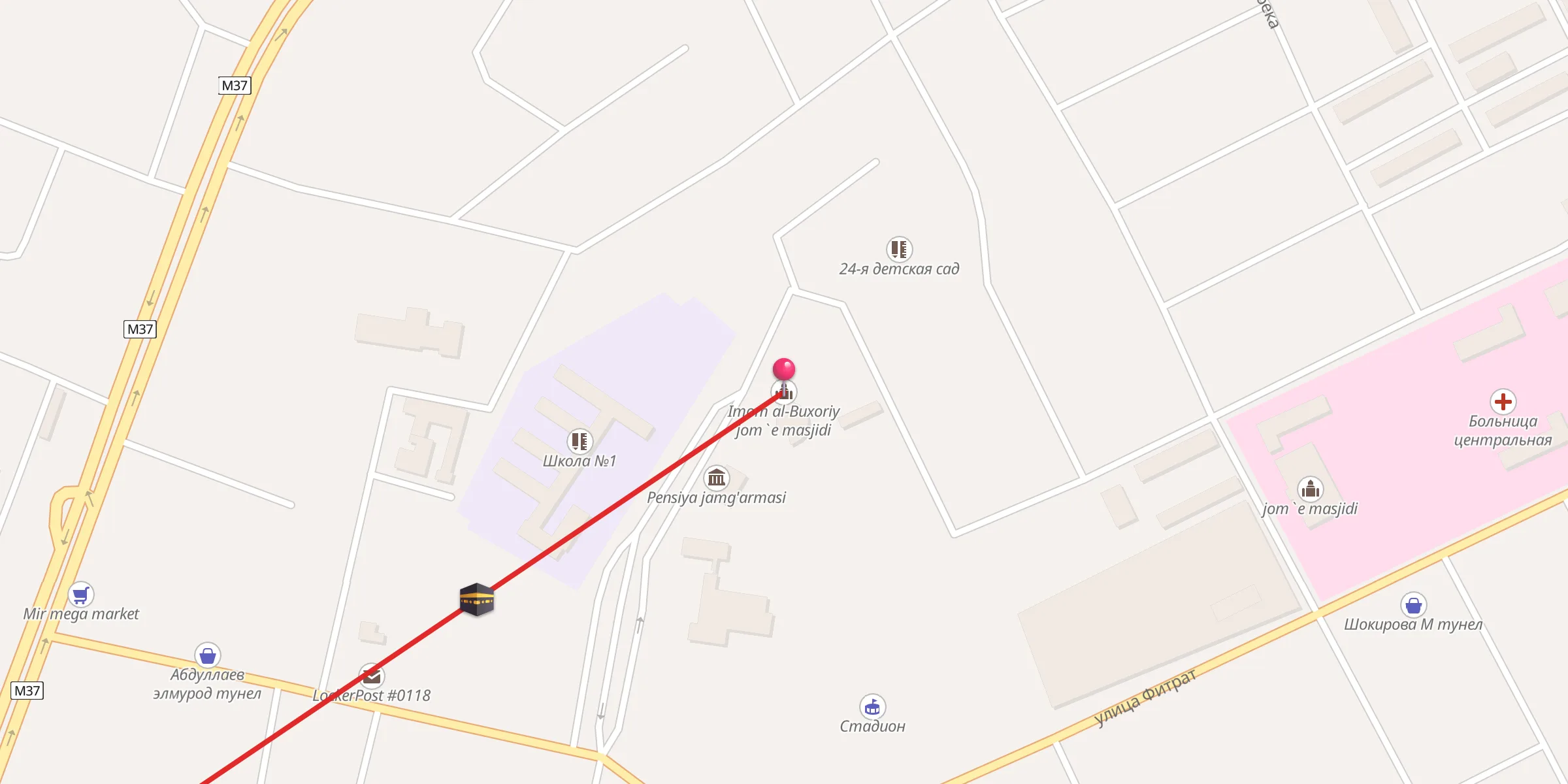 Carte de localisation : Imom al-Buxoriy jom`e masjidi
