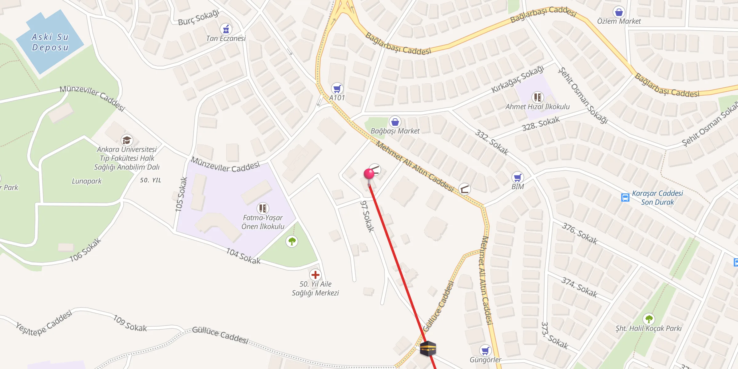 Carte de localisation : Akdere Fazilet Cami