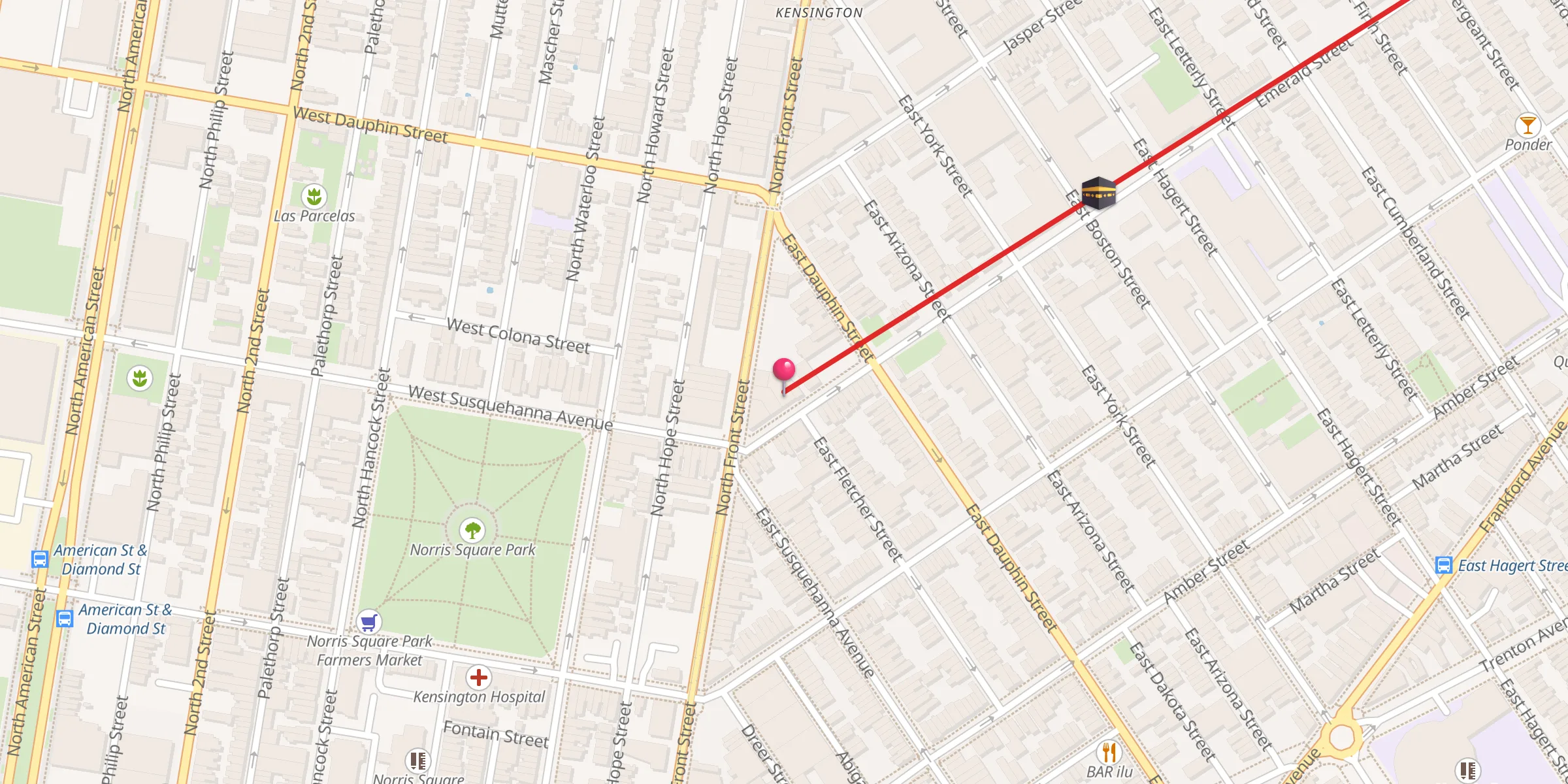 Carte de localisation : Nigerian Muslim Association of Philadelphia